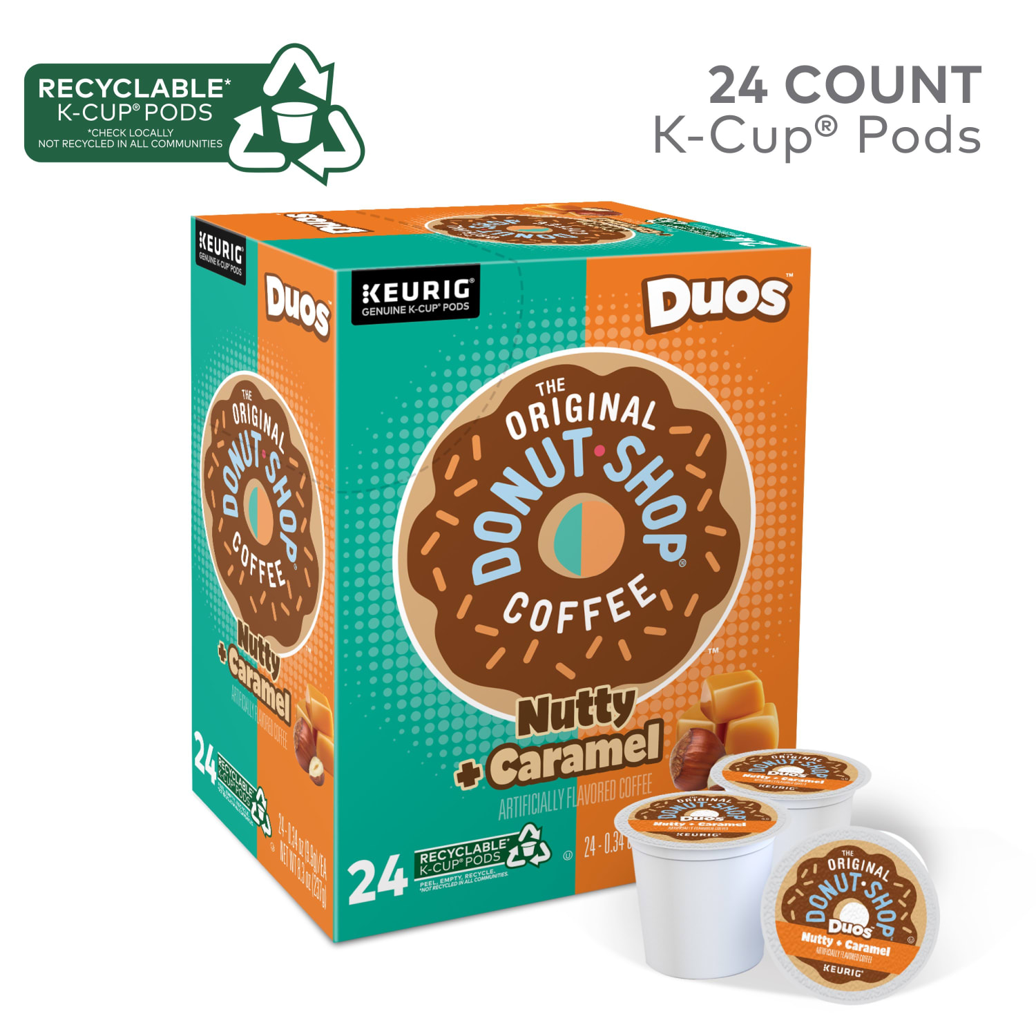 Keurig The Original Donut Shop Single-Serve K-Cup Pods, Medium Roast, Nutty Caramel, Carton Of 24 - Image 4