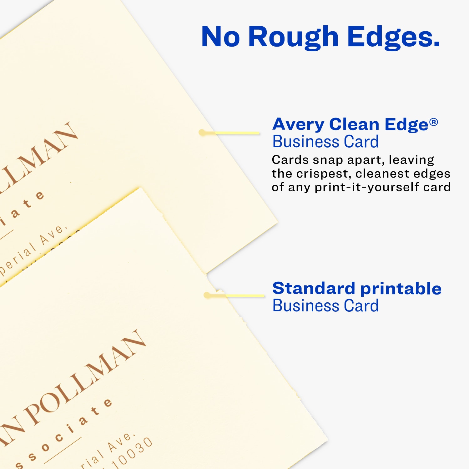Avery Clean Edge Printable Business Cards With Sure Feed Technology For Laser Printers, 2in x 3.5in, Ivory, 200 Blank Cards - Image 5