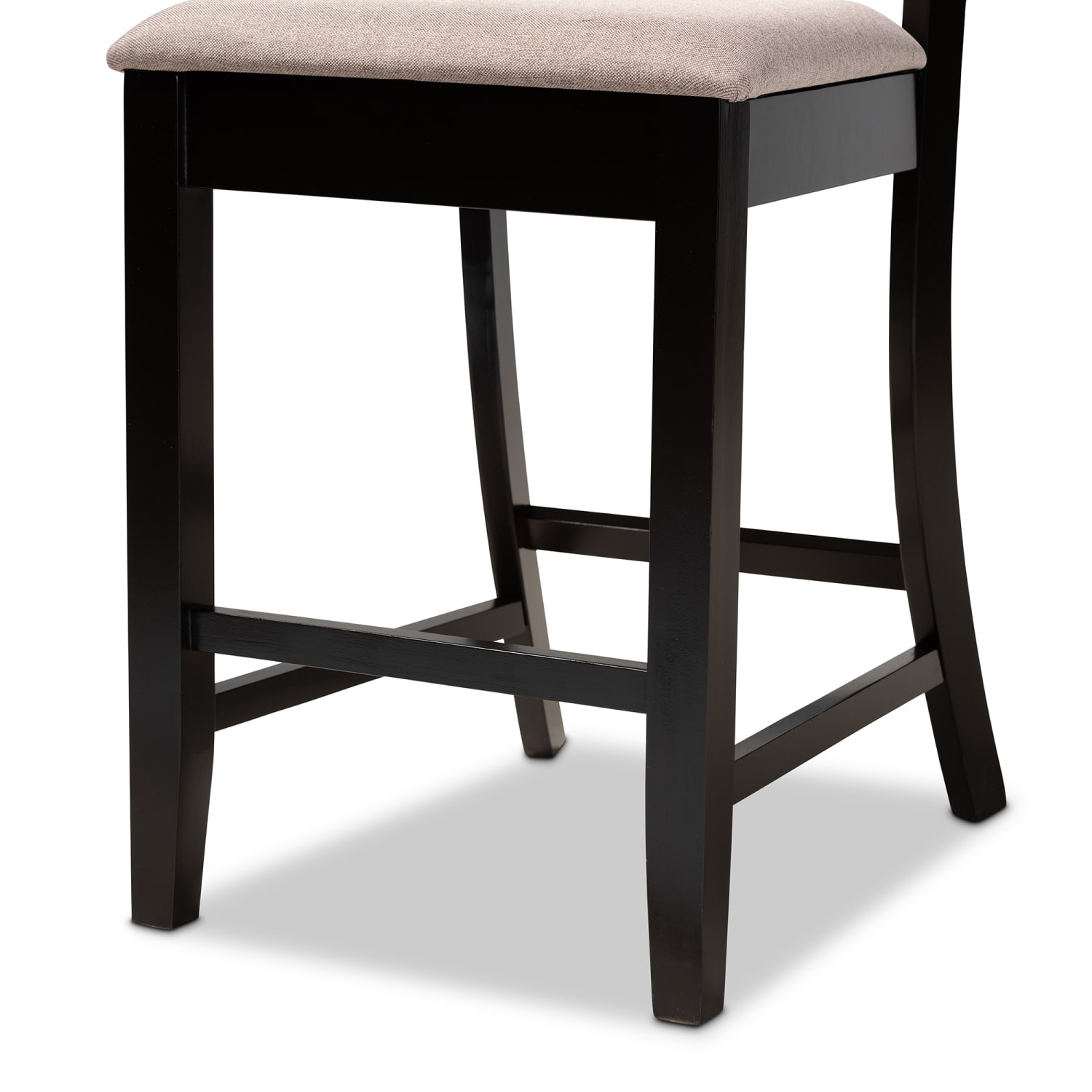 Baxton Studio Chandler Counter Stools, Sand/Espresso Brown, Set Of 2 Stools - Image 6