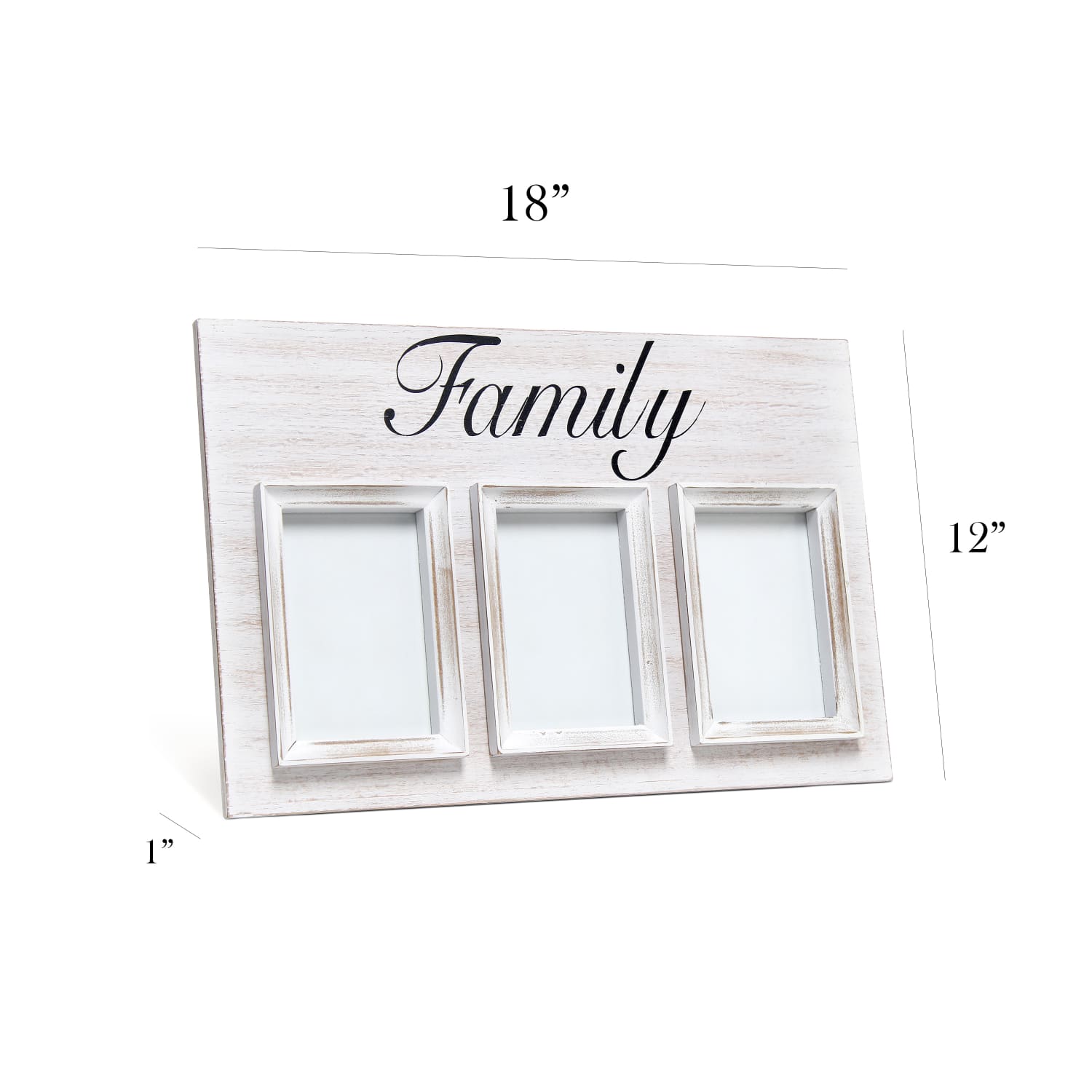 Elegant Designs 3-Photo Collage Picture Frame, 12in x 18in, Whitewash Family - Image 4