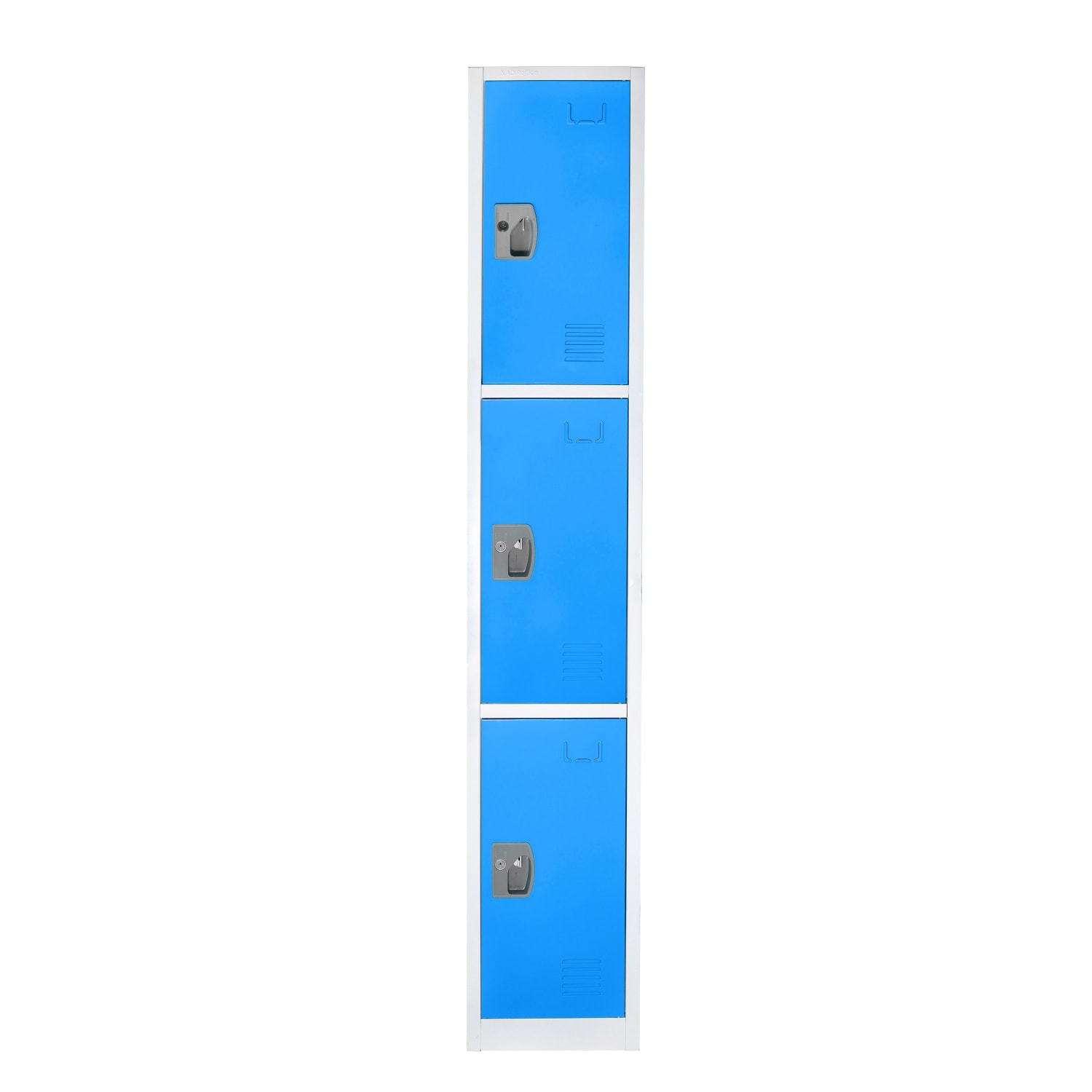 Alpine Large 3-Tier Steel Lockers, 72inH x 12inW x 12inD, Blue, Pack Of 4 Lockers - Image 4