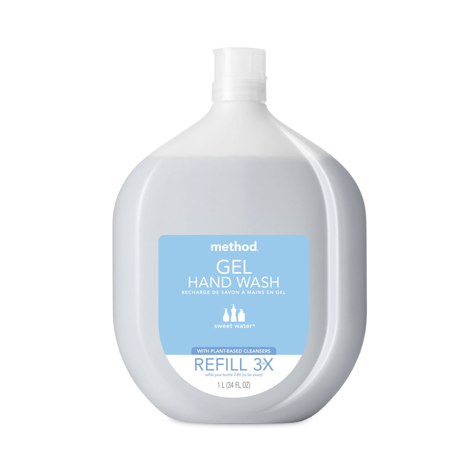 Method Gel Hand Wash Refill Tub, Sweetwater Scent, 34 oz, 4/Carton