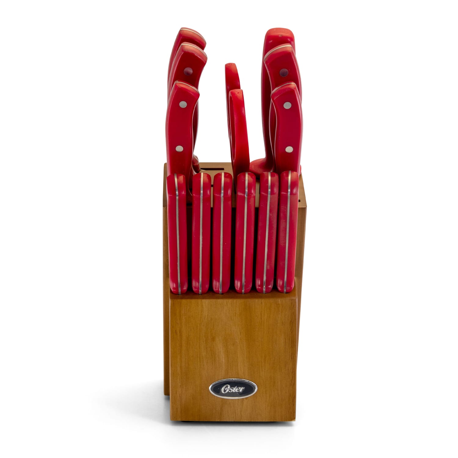 Oster Evansville Stainless-Steel 14-Piece Cutlery Set, Red - Image 3