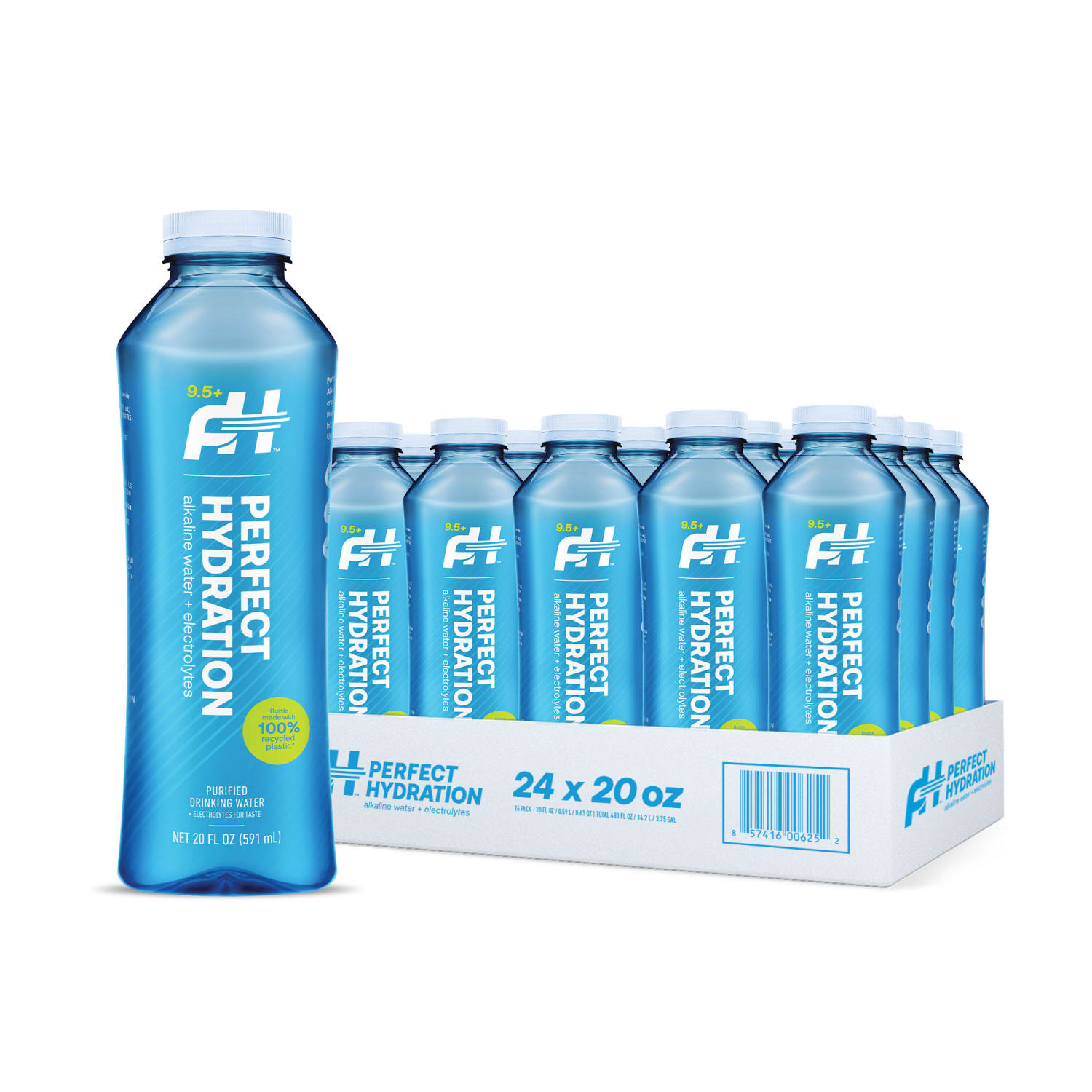 Perfect Hydration 9.5+ pH Alkaline Drinking Water, 20 Oz, Pack Of 24 Bottles