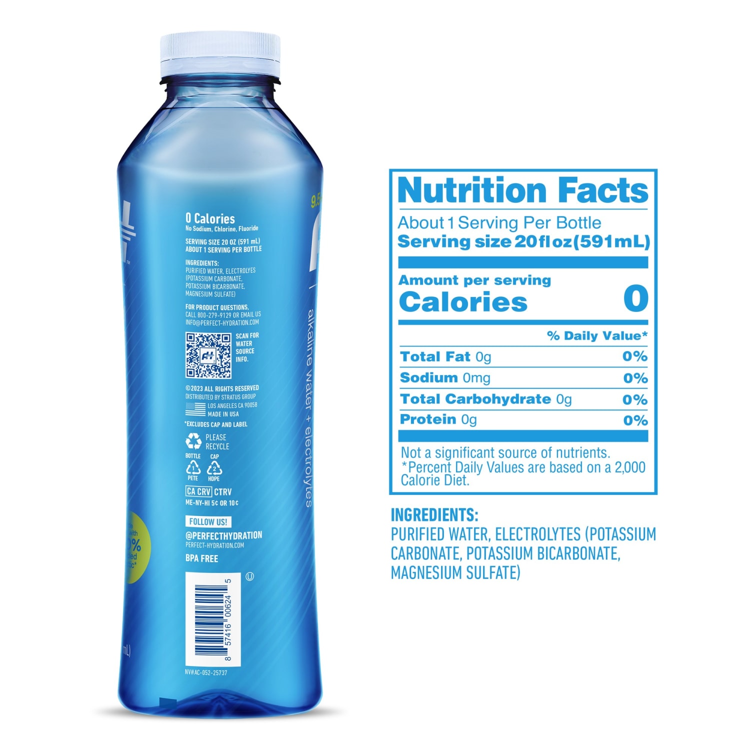 Perfect Hydration 9.5+ pH Alkaline Drinking Water, 20 Oz, Pack Of 24 Bottles - Image 4