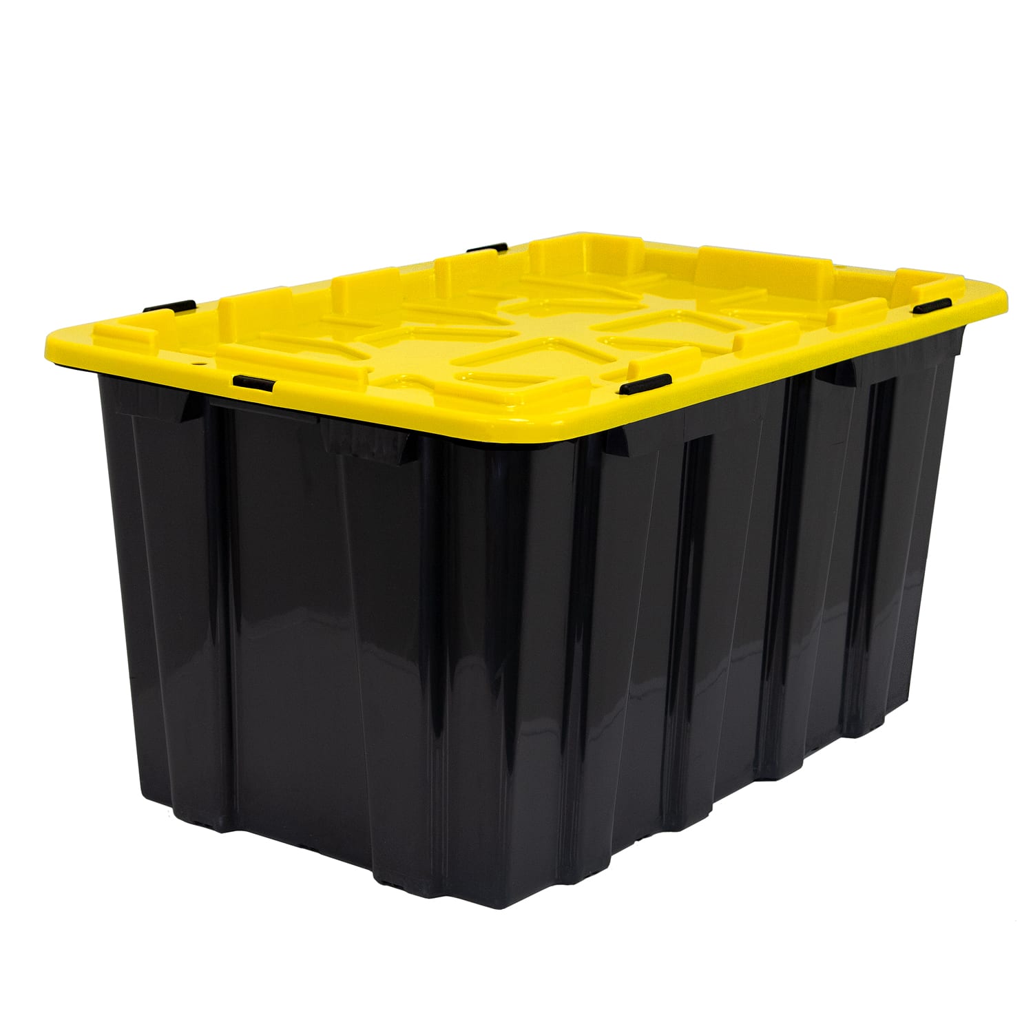 Mount It! Work It! Heavy Duty Plastic Storage Containers, 60 Liters, Black/Yellow, Case Of 3 Bins - Image 4