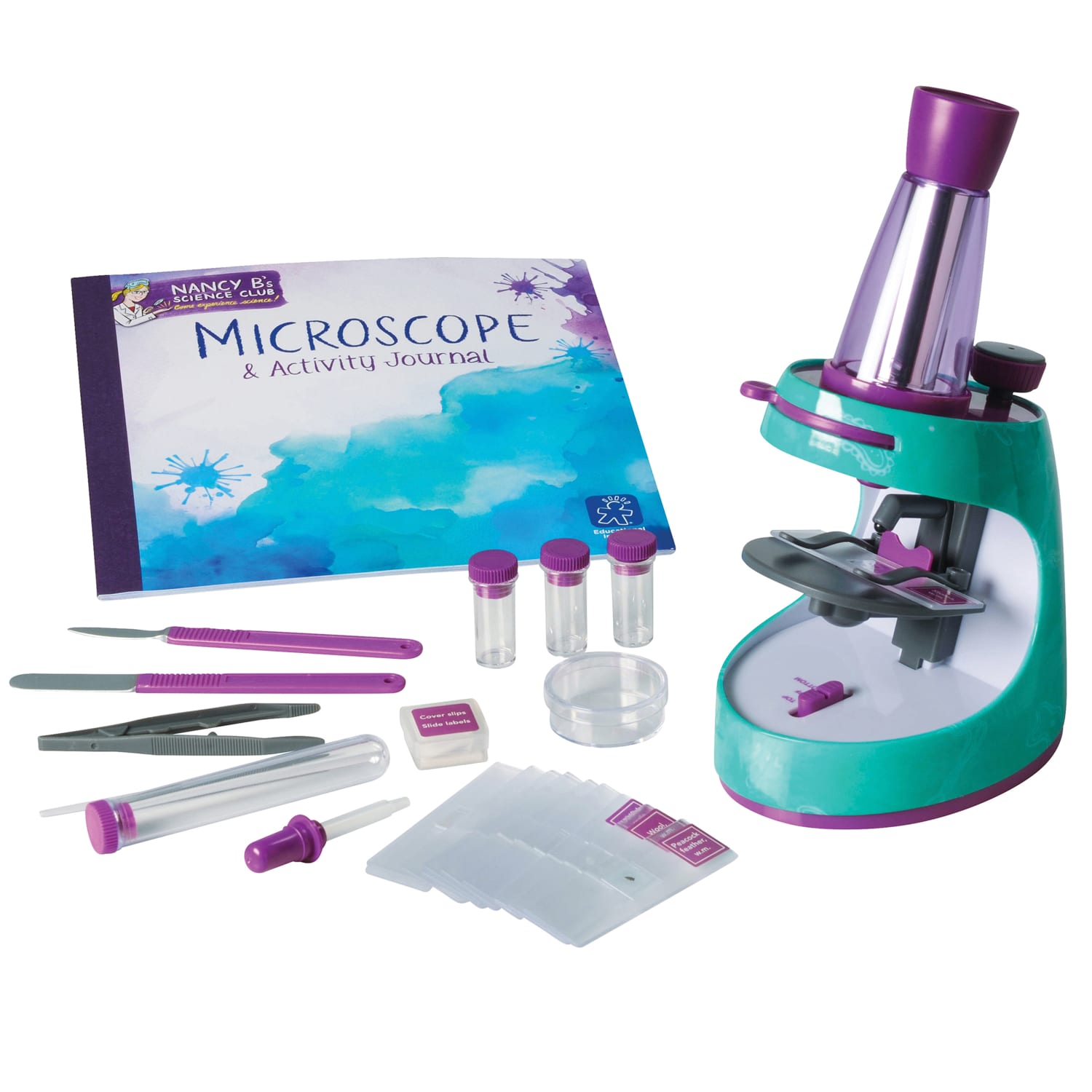 Educational Insights Nancy B's Science Club Microscope And Activity Journal Set, 9inH x 8 3/4inW x 2 3/4inD, Grades 3 - 12 - Image 3