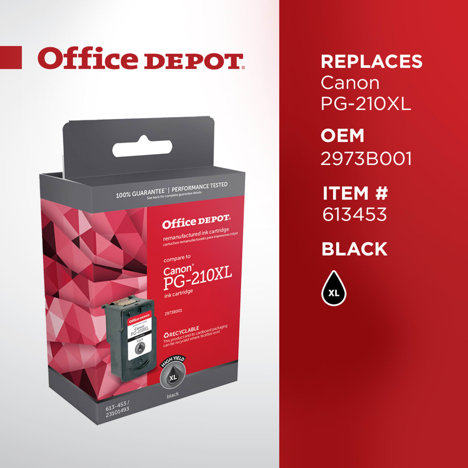 Office Depot Remanufactured Black High-Yield Ink Cartridge Replacement For Canon PG-210XL - Image 6