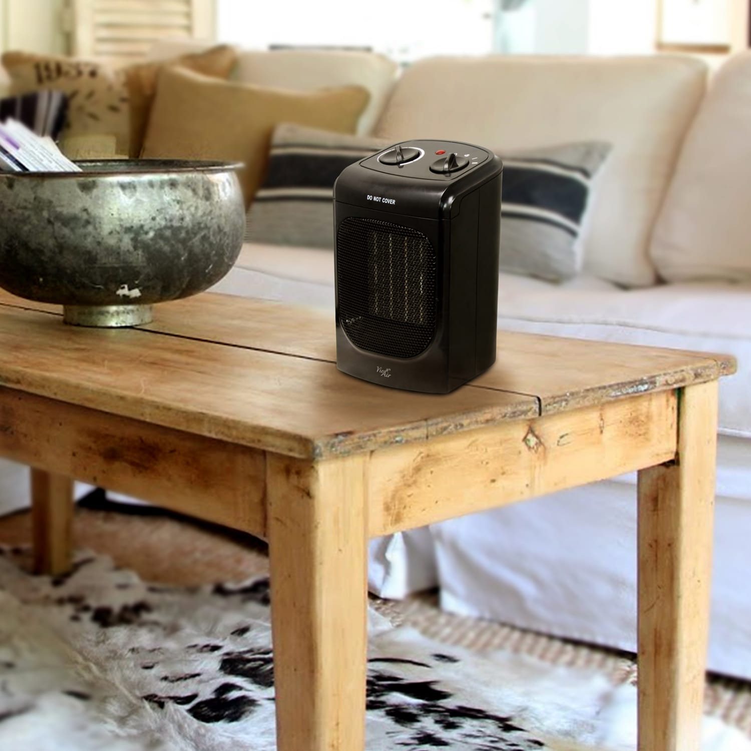 Vie Air 1500W Portable Ceramic Heater, Home, 5-1/4inH x 6-1/2inW x 10inD, Black - Image 6