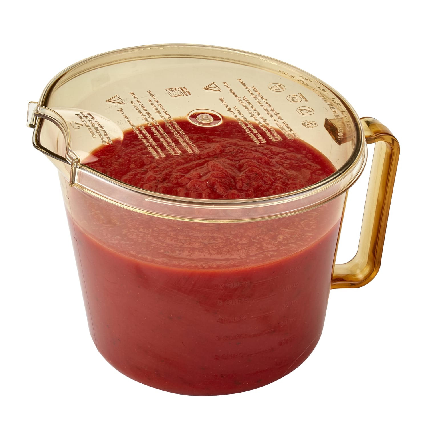Cambro High-Heat Cover For 2 - 4 Qt Measuring Cups, Amber - Image 3