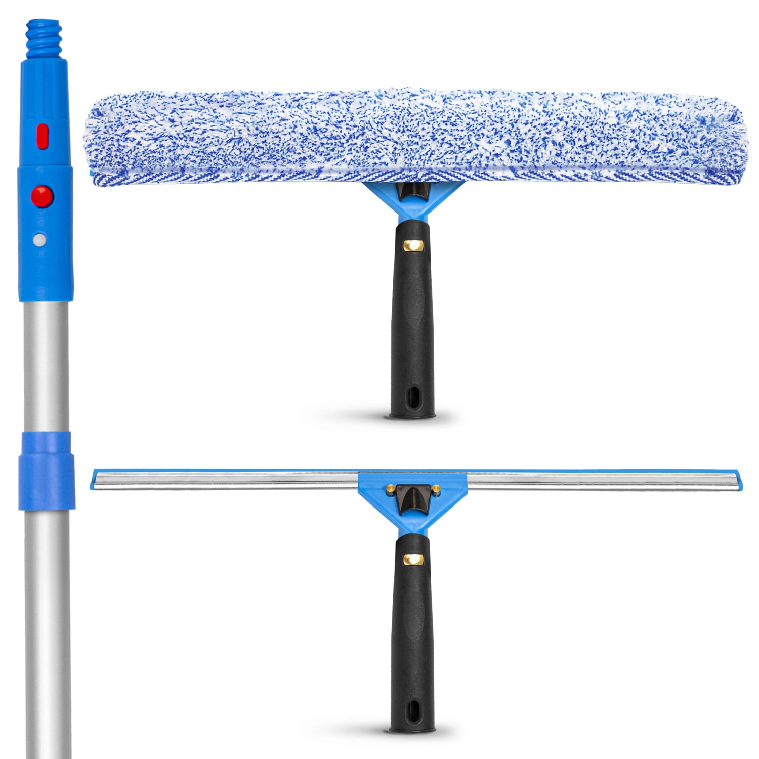 Gritt Commercial Pro Window Washing Kit With Squeegee, Washer And Telescopic Pole, 18in Squeegee And Washer/6ft Pole, Multicolor, Pack Of 2 Kits - Image 3