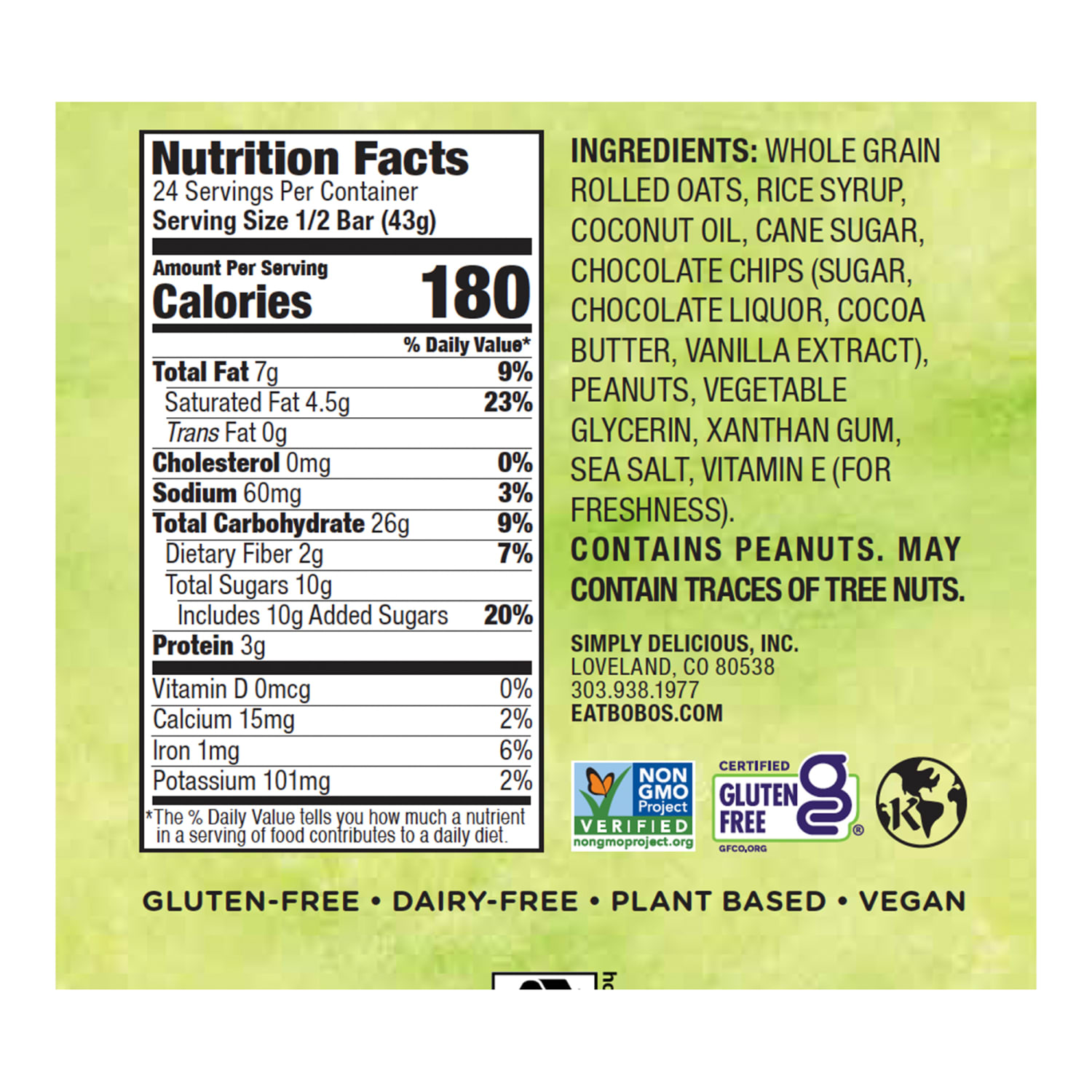 BOBOs Peanut Butter Chocolate Chip Oat Bars - 48-3 oz - Image 5