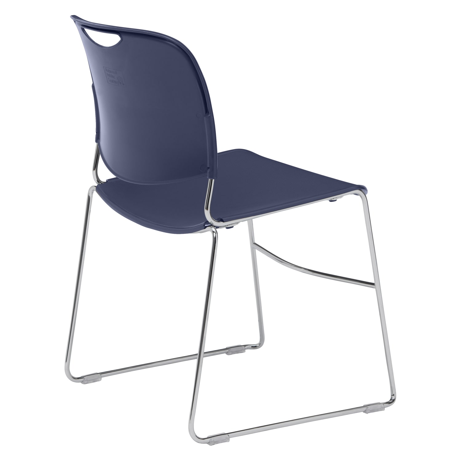National Public Seating 8500 Ultra Compact Plastic Stack Chairs BlueChrome Set Of 4 Chairs PopularChairscom
