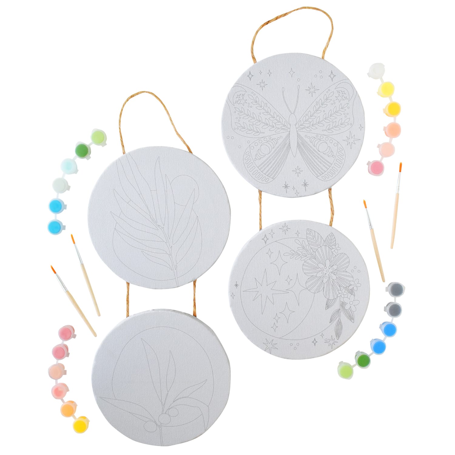 Art 101 Paintable Circle Hanging Canvas Wall Art, Pack Of 2 Canvases - Image 3
