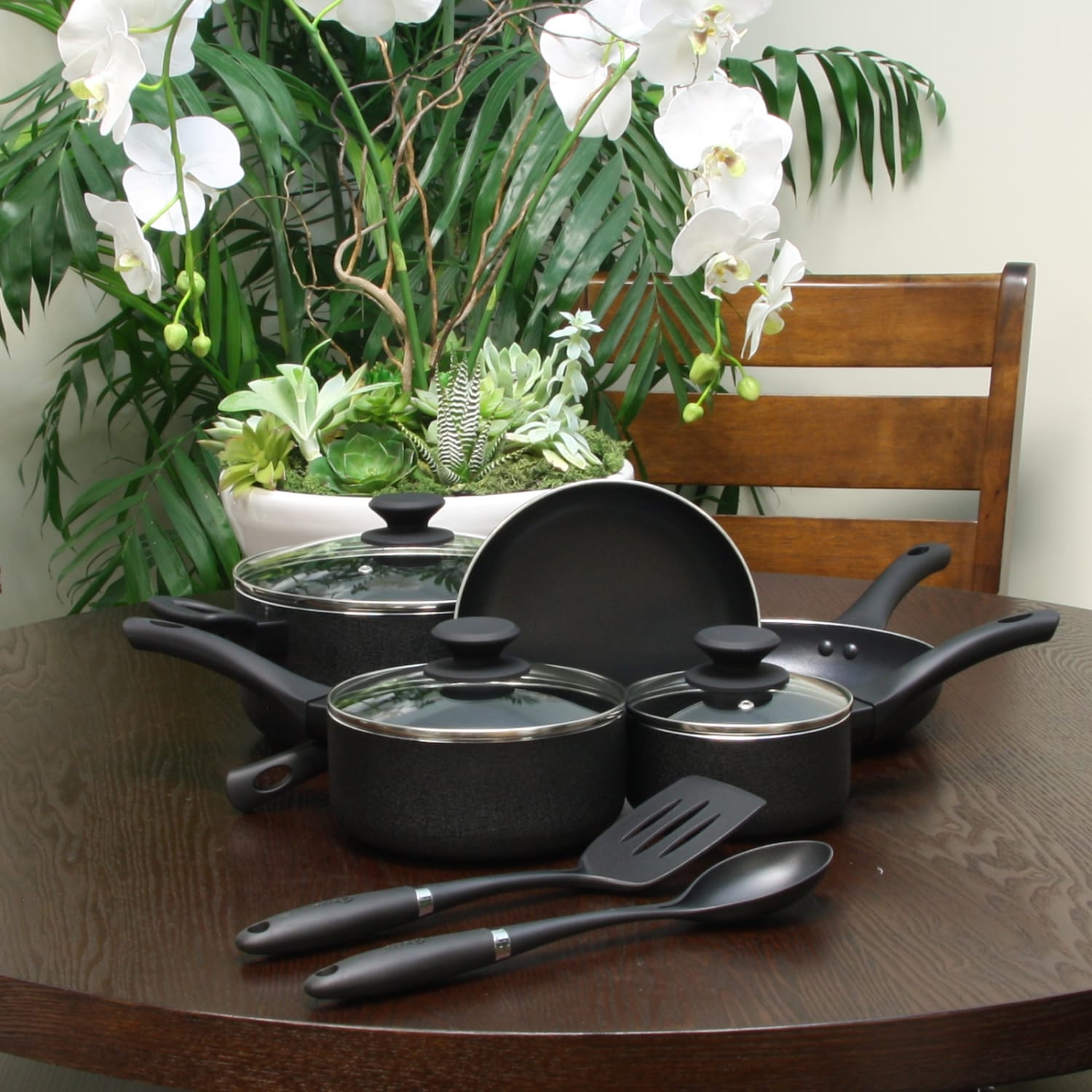 Oster Cookware Set, Ashford 10-Piece, Black - Image 3
