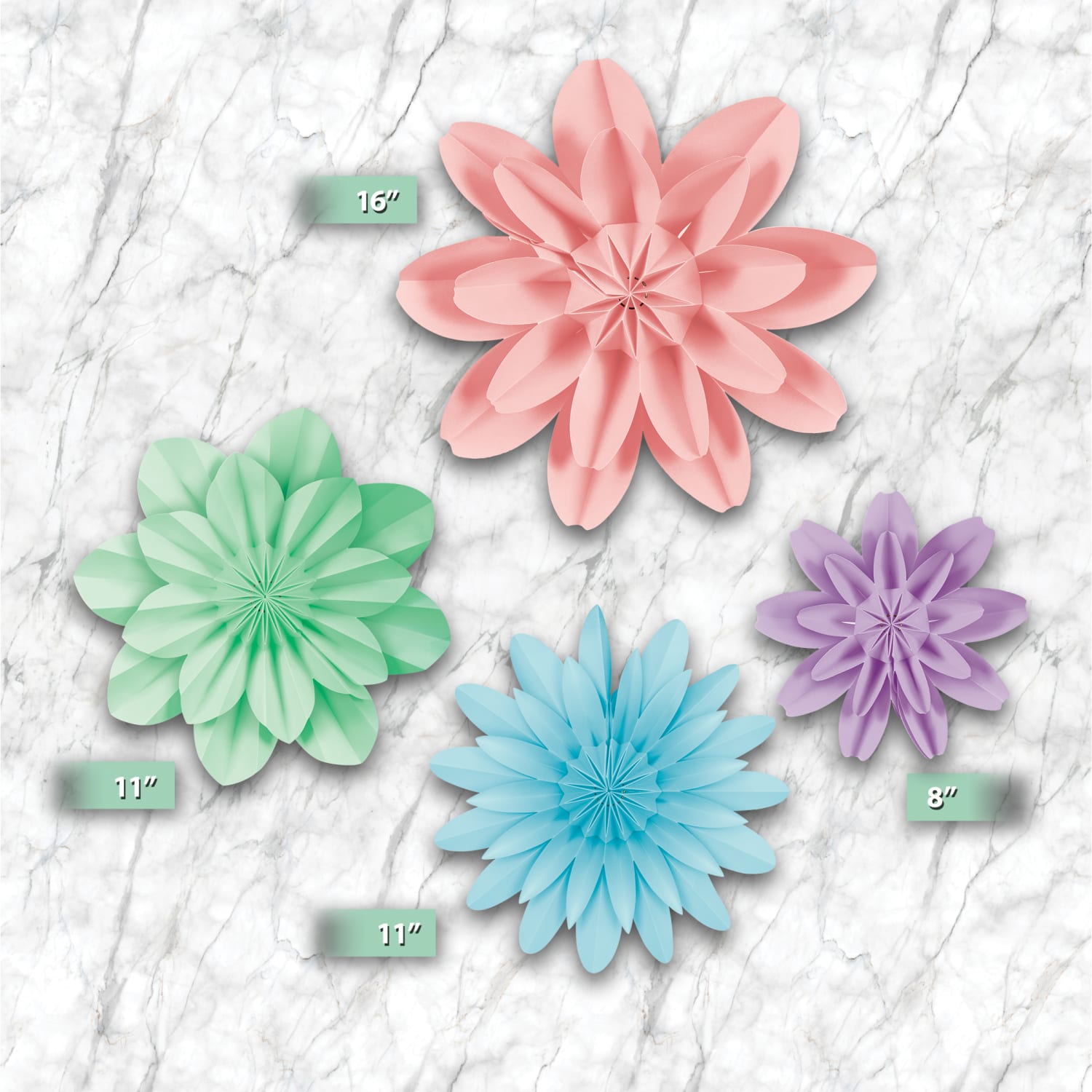Teacher Created Resources Paper Flowers, Pastel Pop, Pack Of 4 Flowers - Image 3