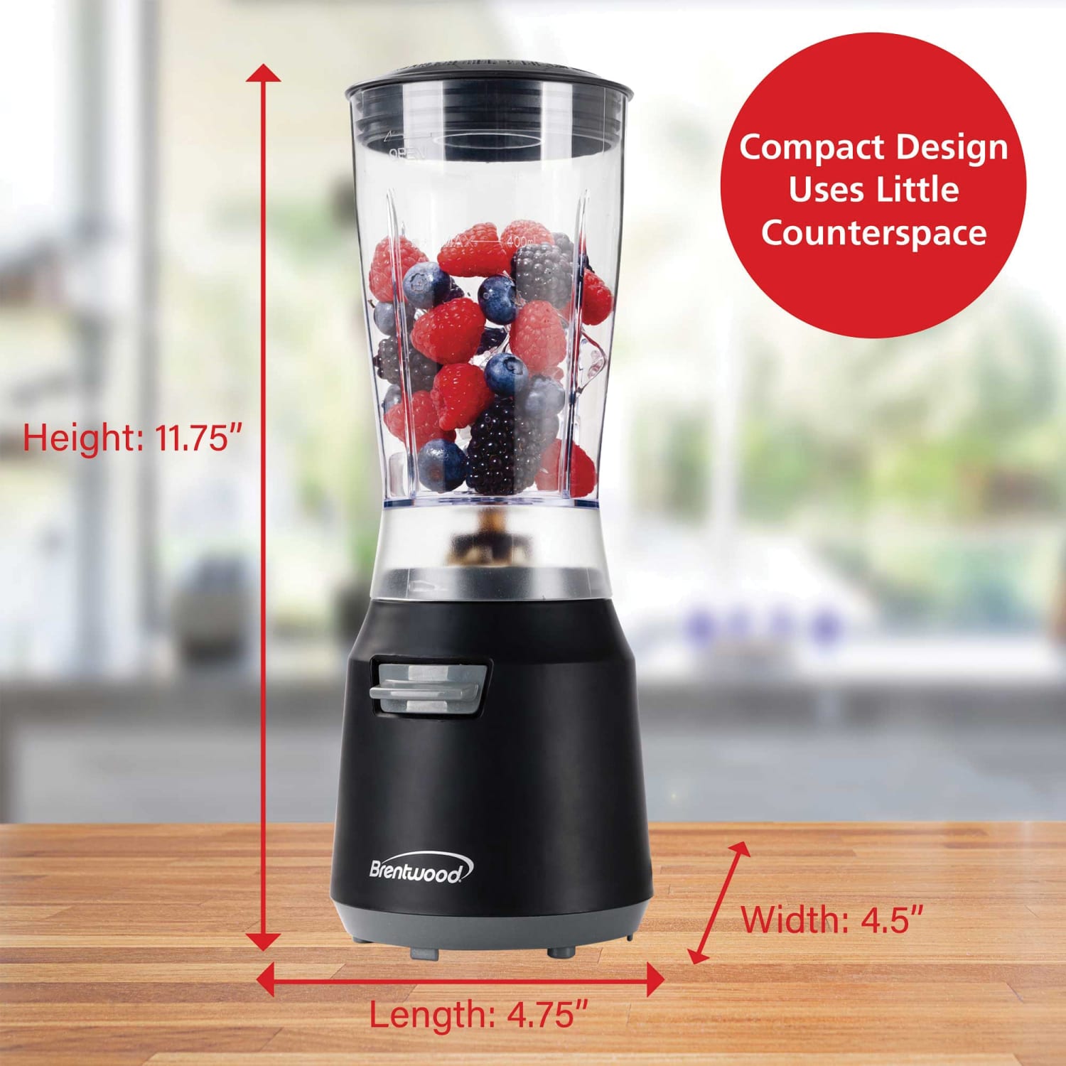 Brentwood 180W 14 Oz Personal Blender, Black/Gray - Image 5