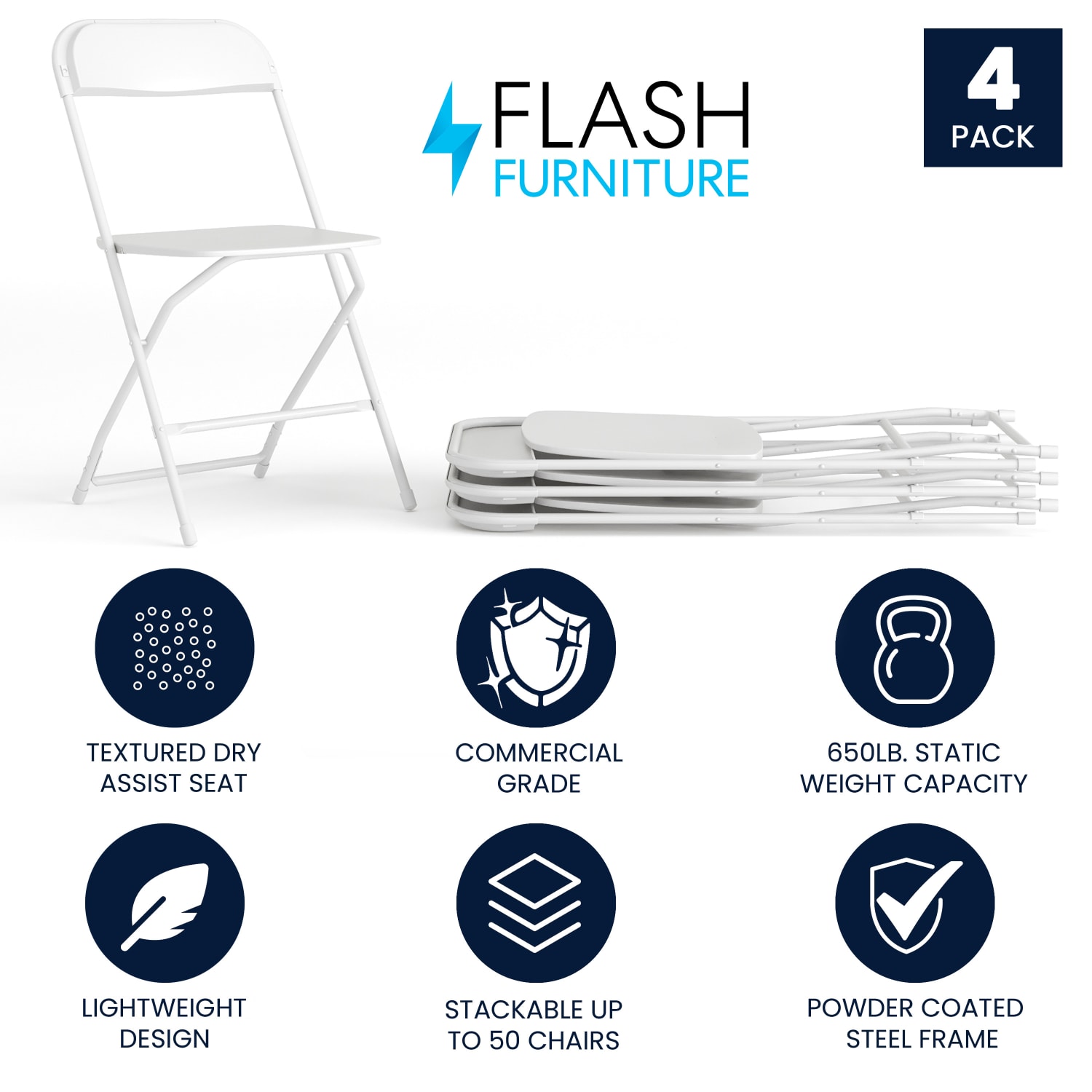 Flash Furniture Hercules Series Folding Chairs White Pack Of 4 Chairs PopularChairscom Flash Furniture Hercules Series Folding Chairs White Pack Of 4 Chairs PopularChairscom