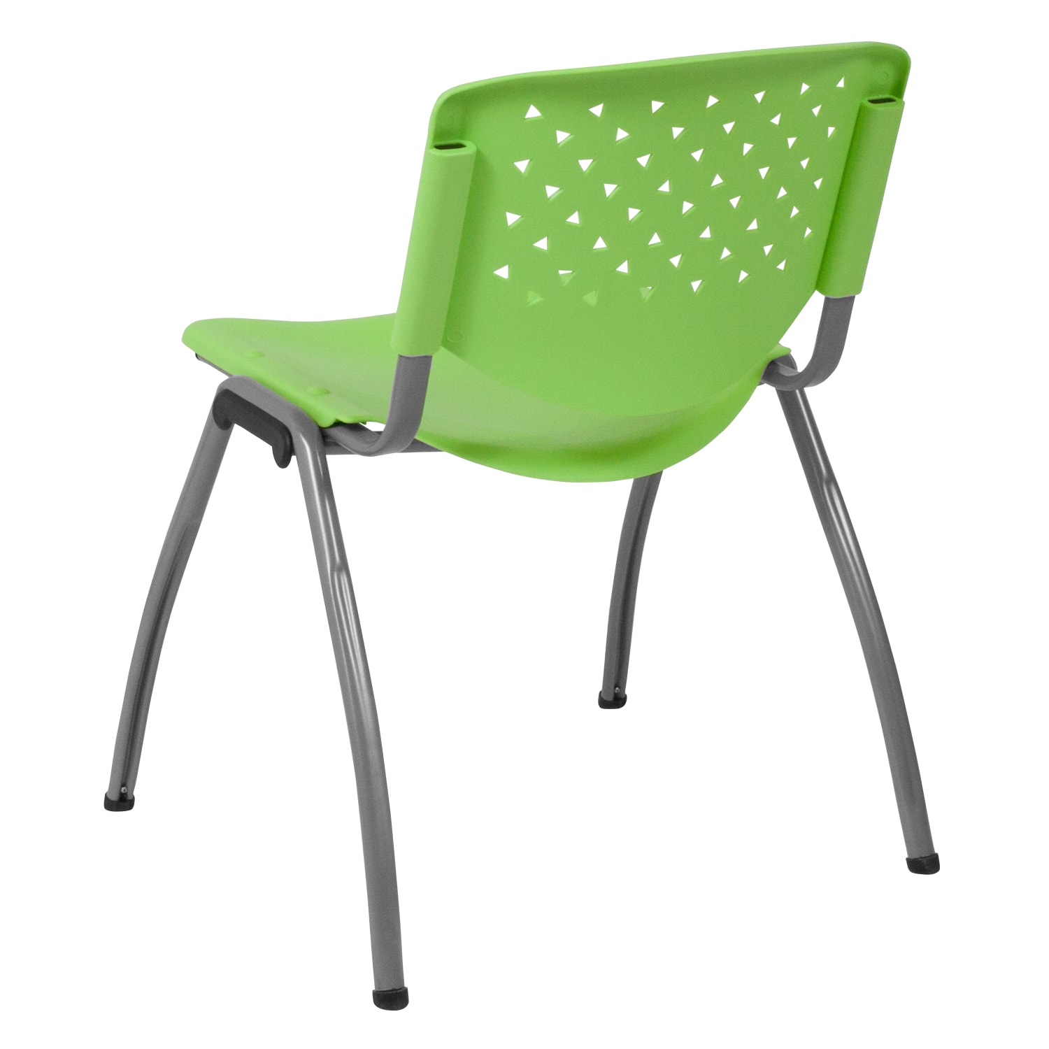 Flash Furniture HERCULES Series Plastic Stack Chair With Titanium Frame, Green/Gray - Image 8