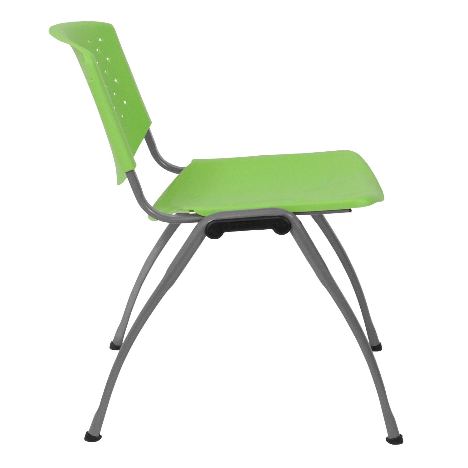 Flash Furniture HERCULES Series Plastic Stack Chair With Titanium Frame, Green/Gray - Image 10