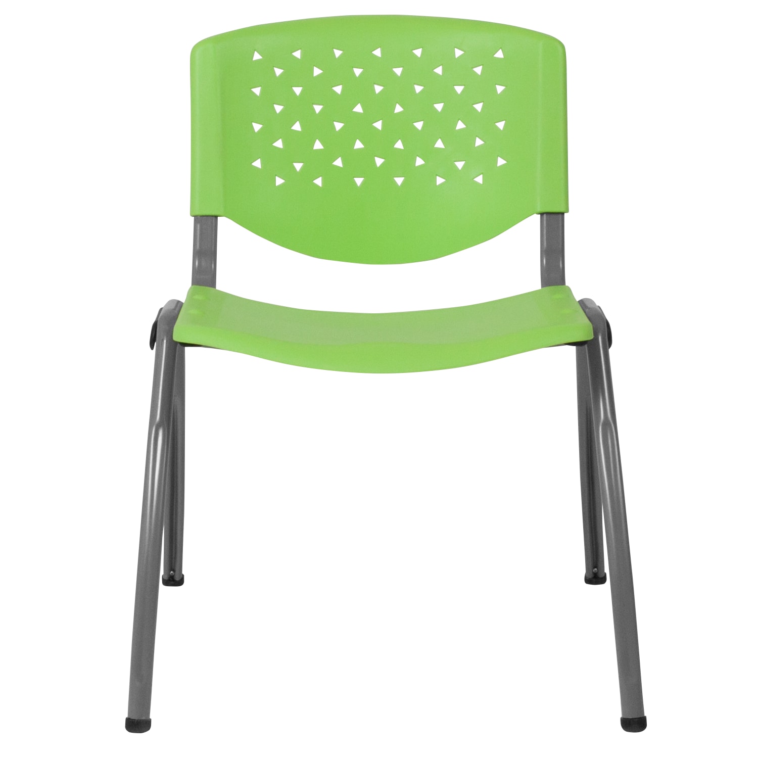 Flash Furniture HERCULES Series Plastic Stack Chair With Titanium Frame, Green/Gray - Image 11