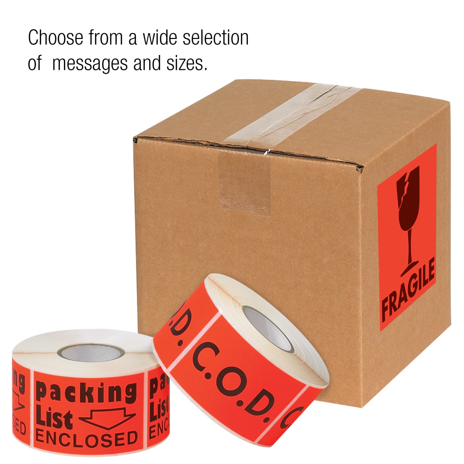 Tape Logic Preprinted Shipping Labels, DL1084, Circle Hot (High Gloss), Round, 2in, Red/White, Roll Of 500 - Image 4