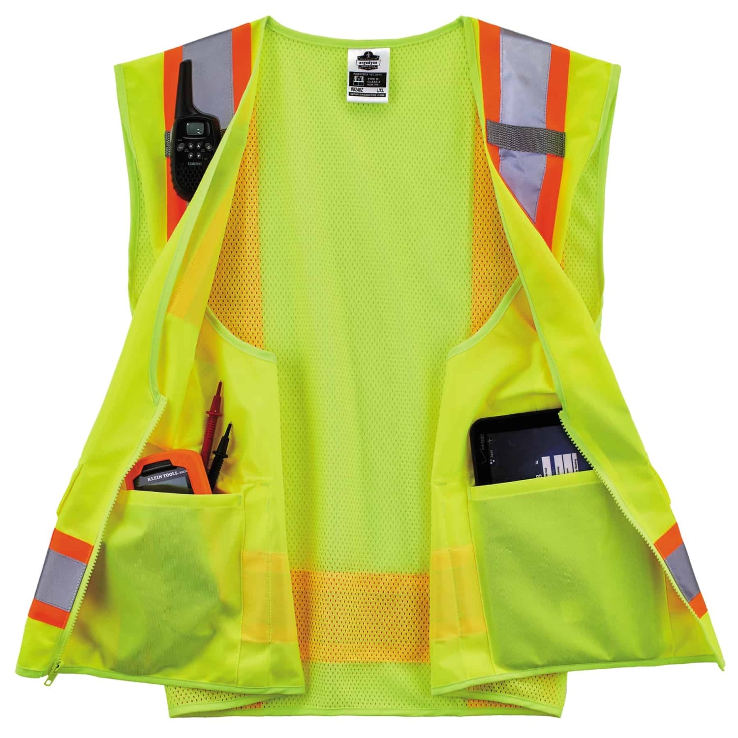 Ergodyne GloWear Safety Vest, 2-Tone Surveyors, Type-R Class 2, XX-Large/3X, Lime, 8248Z - Image 4