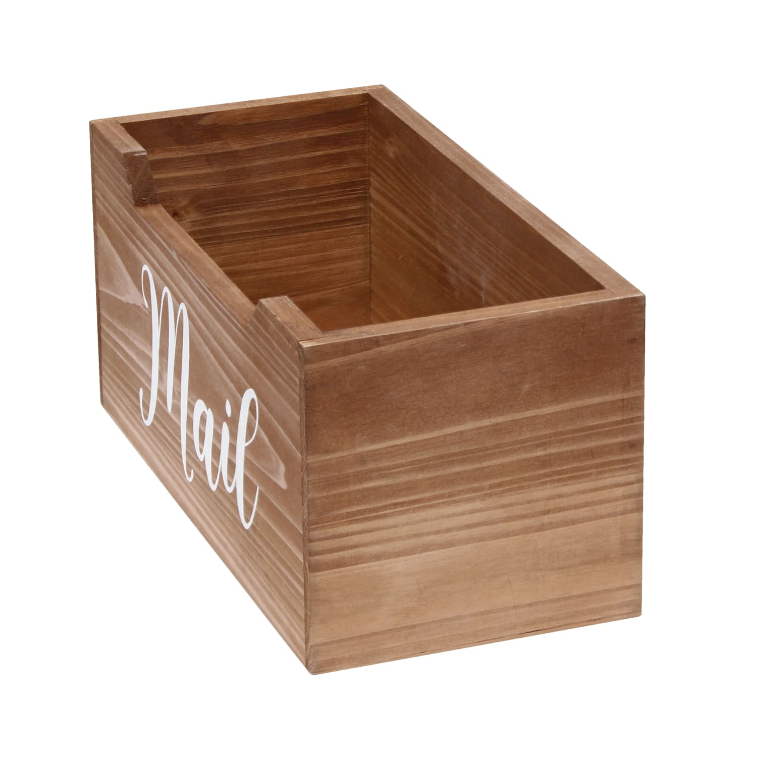 Elegant Designs Tabletop Decorative Script Word Organizer Box, 5-1/2inH x 5-1/2inW x 11-1/2inD, Natural - Image 3