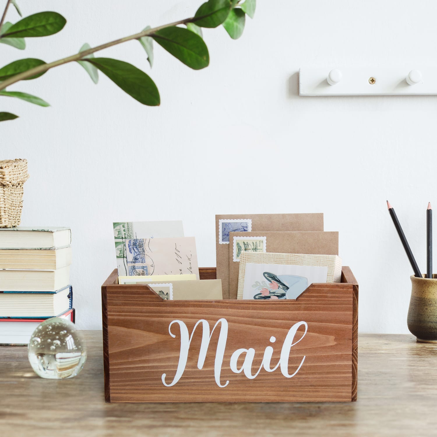 Elegant Designs Tabletop Decorative Script Word Organizer Box, 5-1/2inH x 5-1/2inW x 11-1/2inD, Natural - Image 5