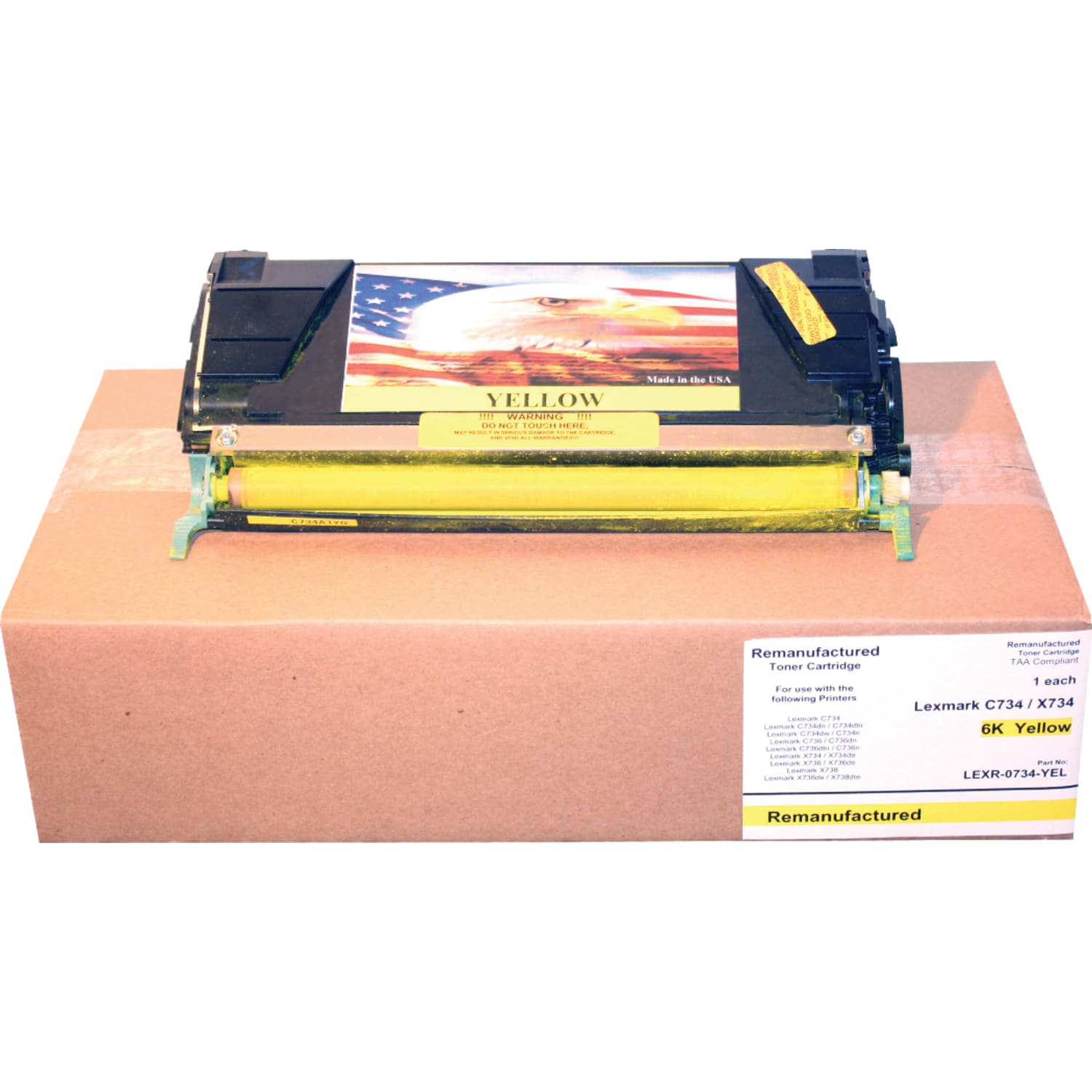M&A Global Remanufactured Yellow Toner Cartridge Replacement For Lexmark C734A1YG, C734A1YG-CMA