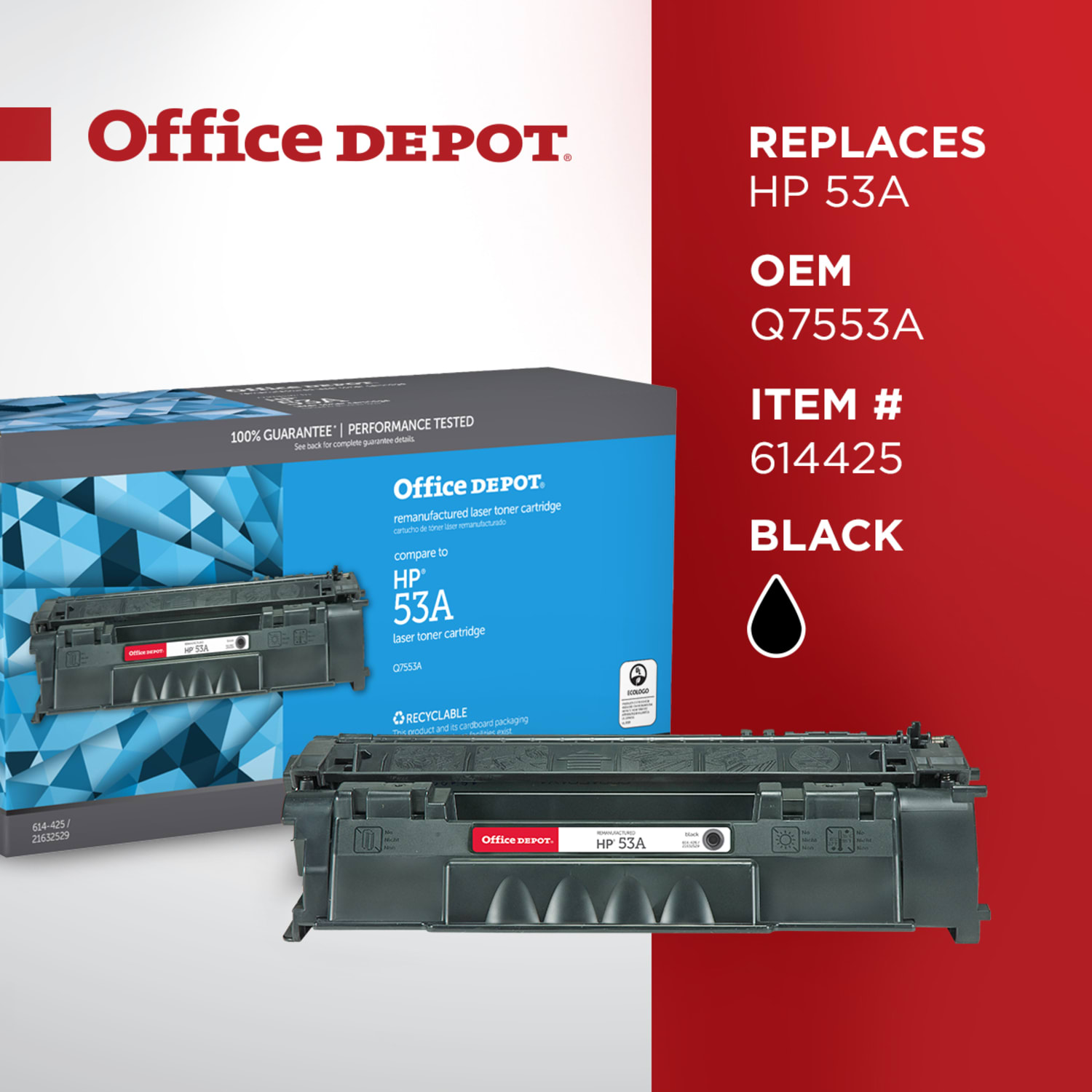 Office Depot Remanufactured Black Toner Cartridge Replacement For HP 53A - Image 6