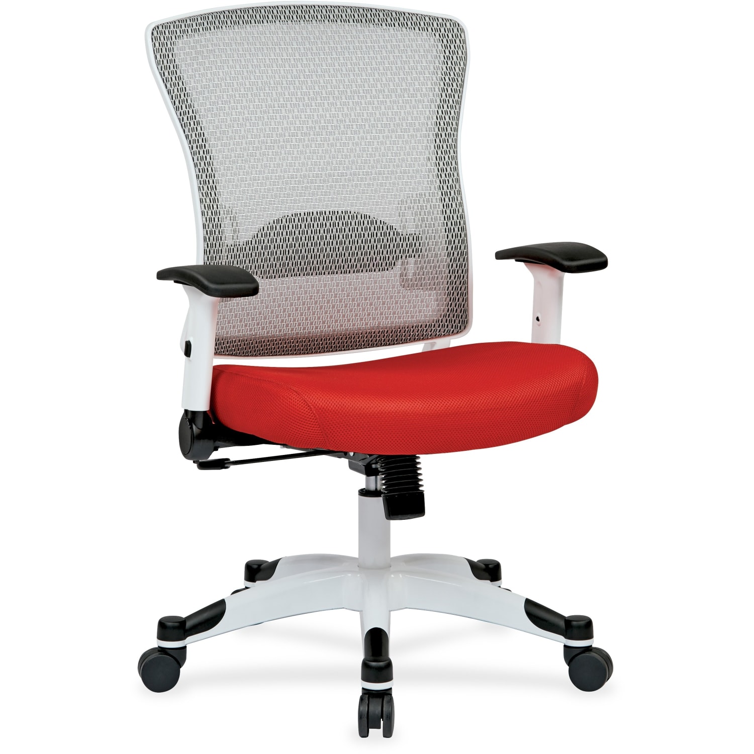 Office Star Space Seating Mesh Mid Back Chair RedWhite PopularChairscom