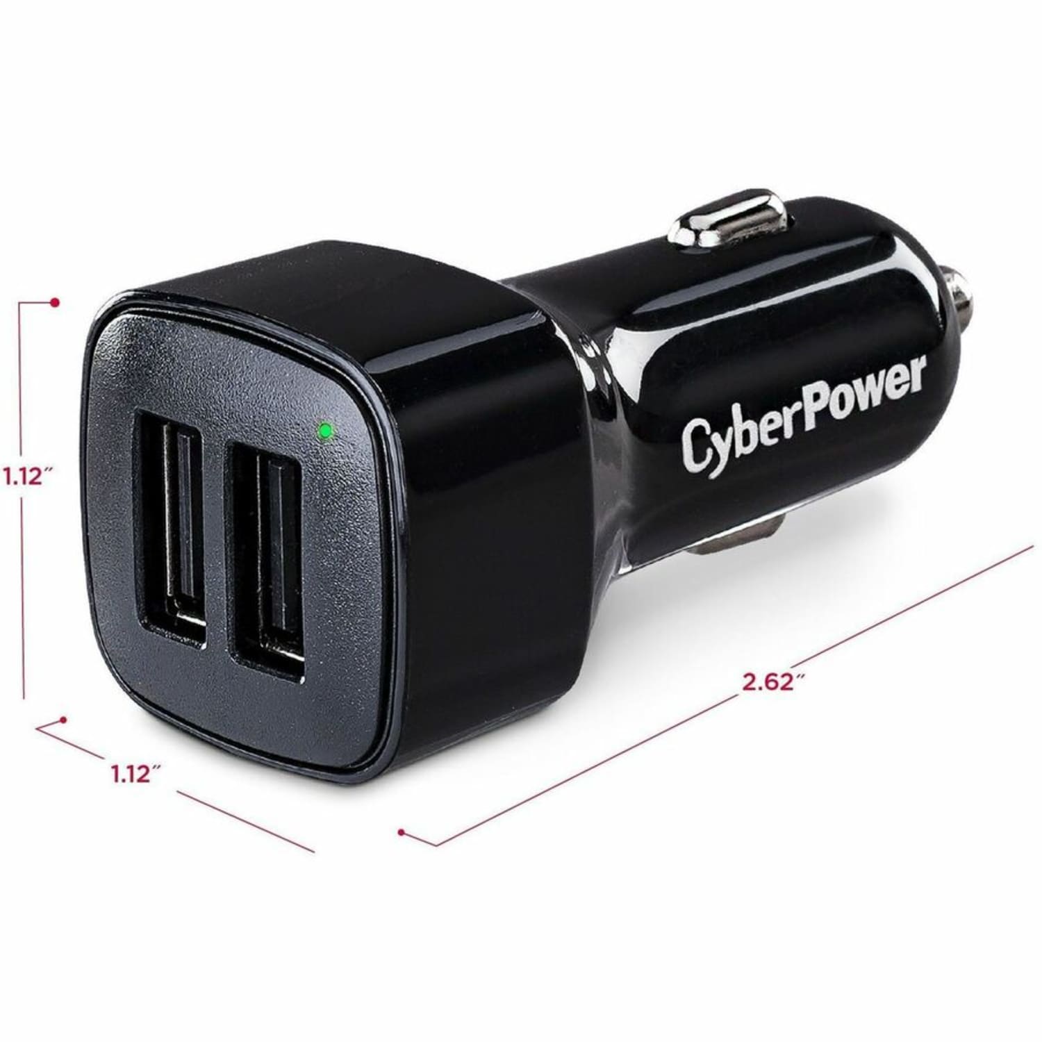 CyberPower TR22U3A USB Charger with 2 Type A Ports - 2 USB Port(s) - 3.1 Amps (Shared), 12VDC Auto Power Port, 10.5 VDC - TR22U3A - Image 6