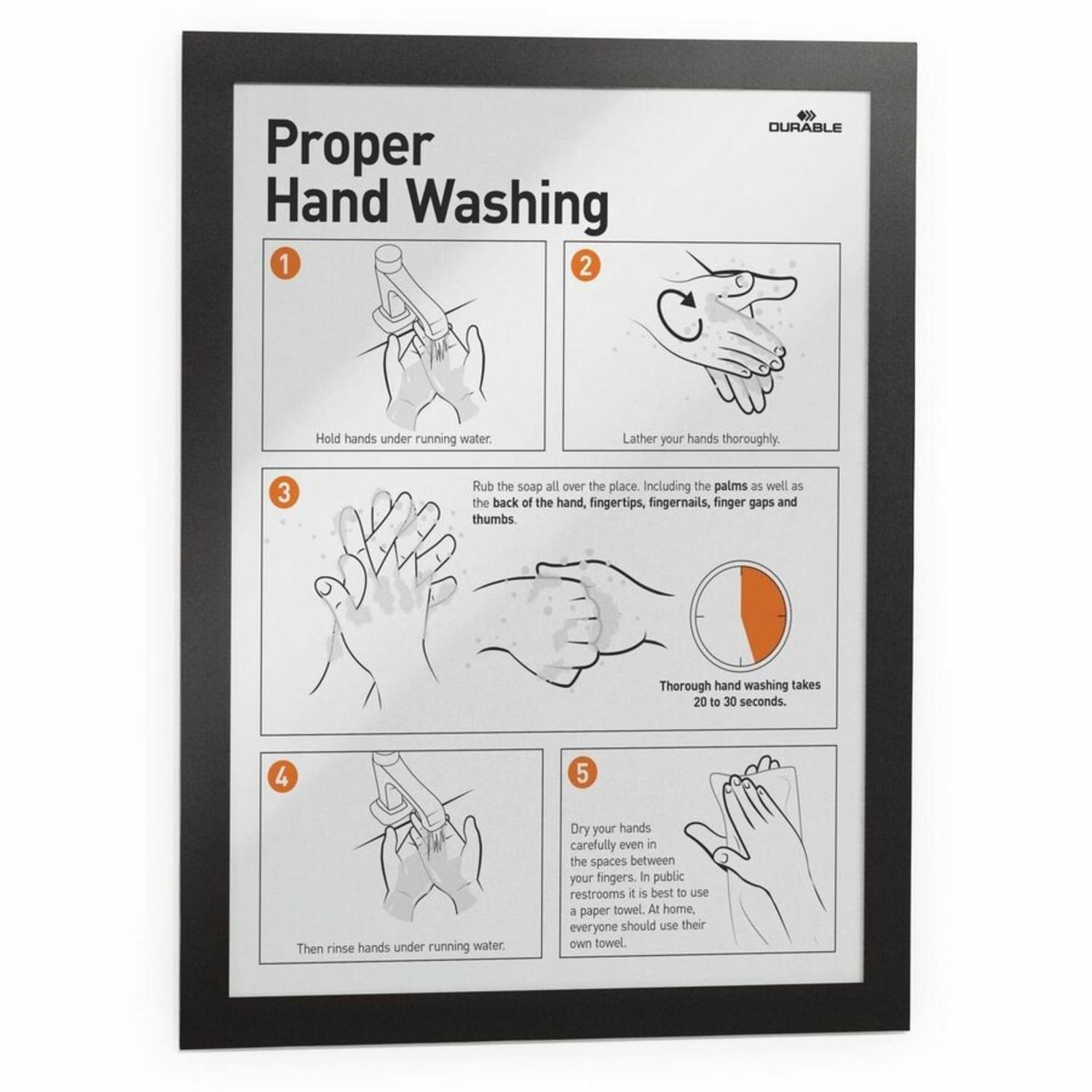 DURABLE DURAFRAME Self-Adhesive Magnetic Letter Sign Holder - Horizontal or Vertical, 9.5inx12in Frame Size - Holds 8.5inx11in Insert, 2 -Pack, Black - Image 4