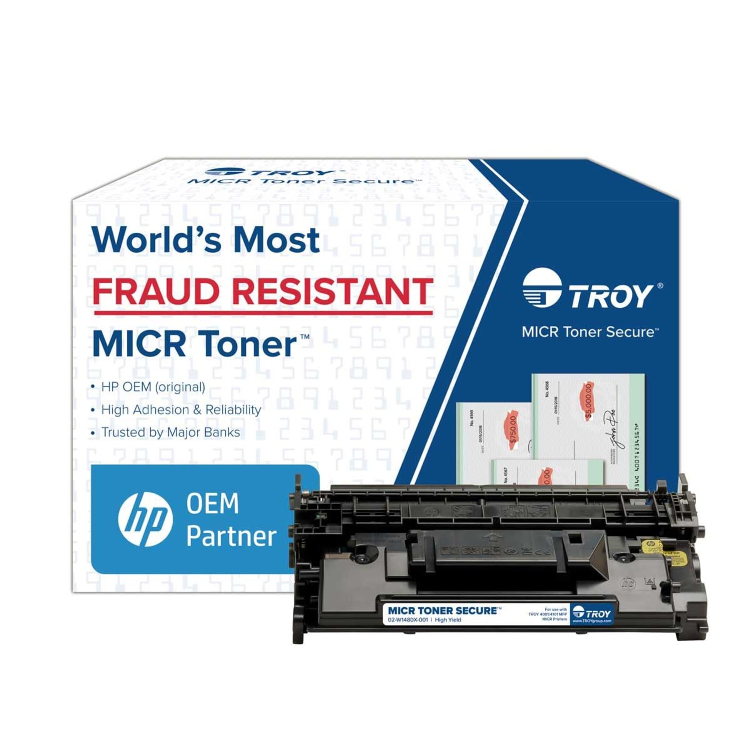 TROY 4001 MICR Toner Secure High-Yield Black Toner Cartridge, 02-W1480X-001