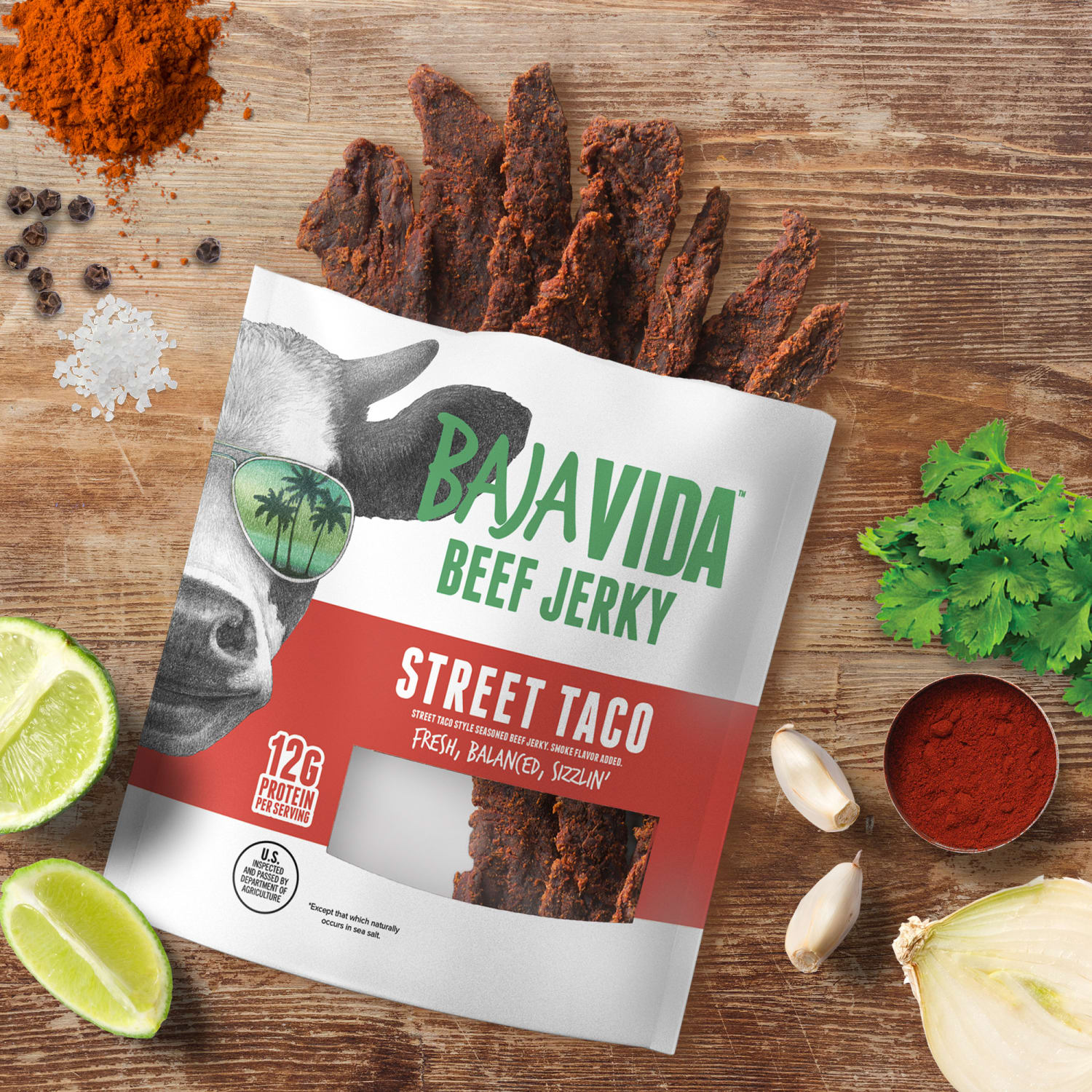 Baja Vida Beef Jerky Street Taco Snack Packs, 1.0 Oz, Box Of 12 Packs - Image 6