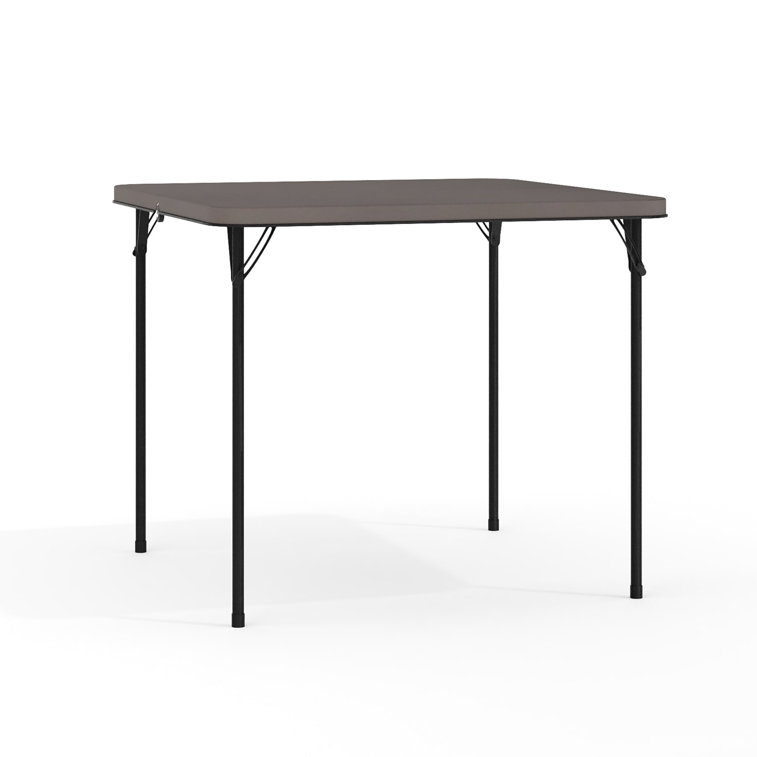 Flash Furniture Square Bi-Fold Plastic Folding Table, 28-1/2inH x 34inW x 34inD, Black/Dark Gray