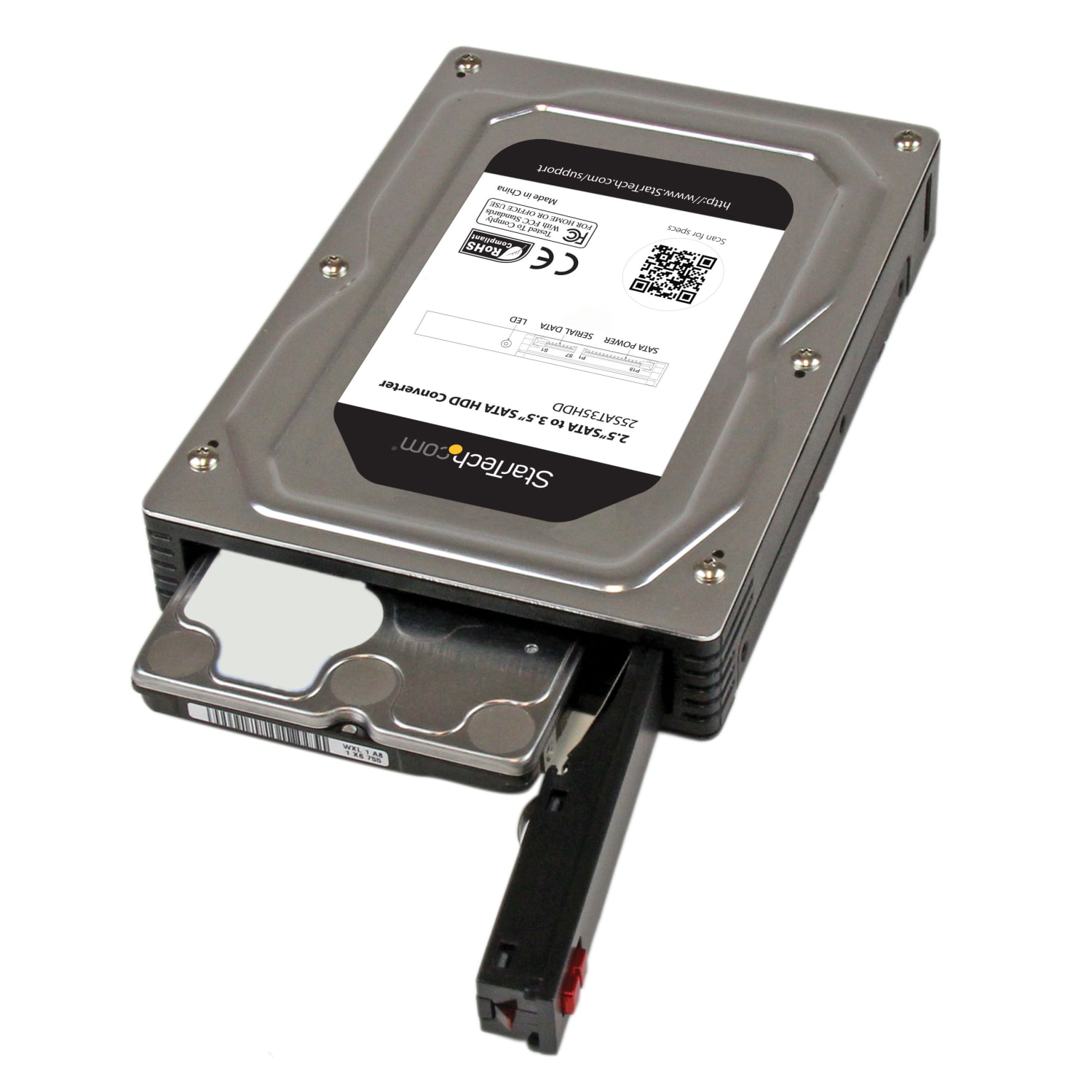 StarTech.com 2.5in to 3.5in SATA Aluminum Hard Drive Adapter Enclosure with SSD / HDD Height up to 12.5mm - Image 6