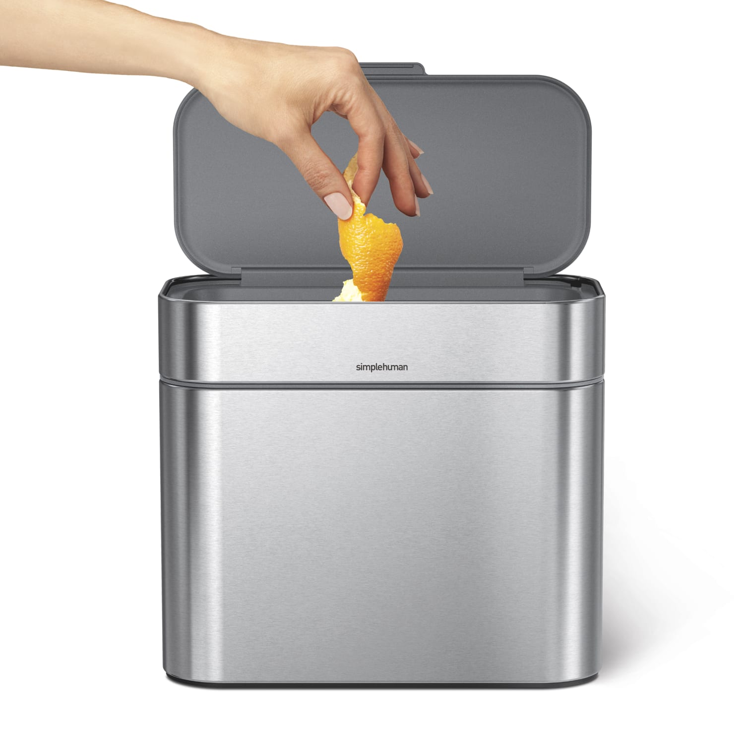 simplehuman Compost Caddy, 1.06 Gallons, Silver - Image 3