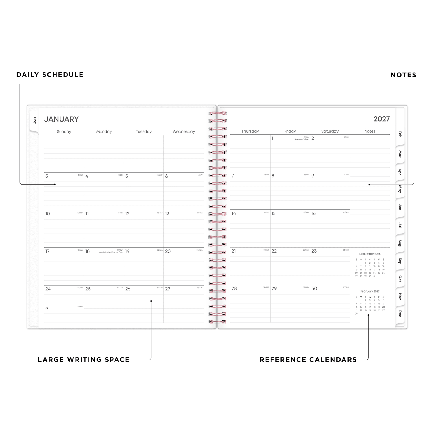 2027 Blue Sky Joselyn Monthly Planning Calendar, 8x10, 0%, Frosted PP, Jan-Dec, RY27 - Image 3