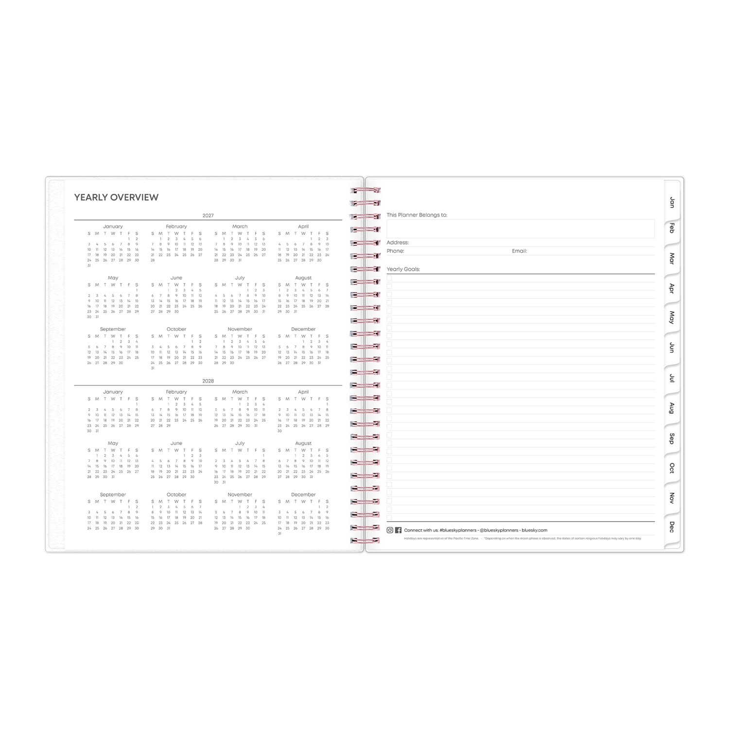 2027 Blue Sky Joselyn Monthly Planning Calendar, 8x10, 0%, Frosted PP, Jan-Dec, RY27 - Image 4