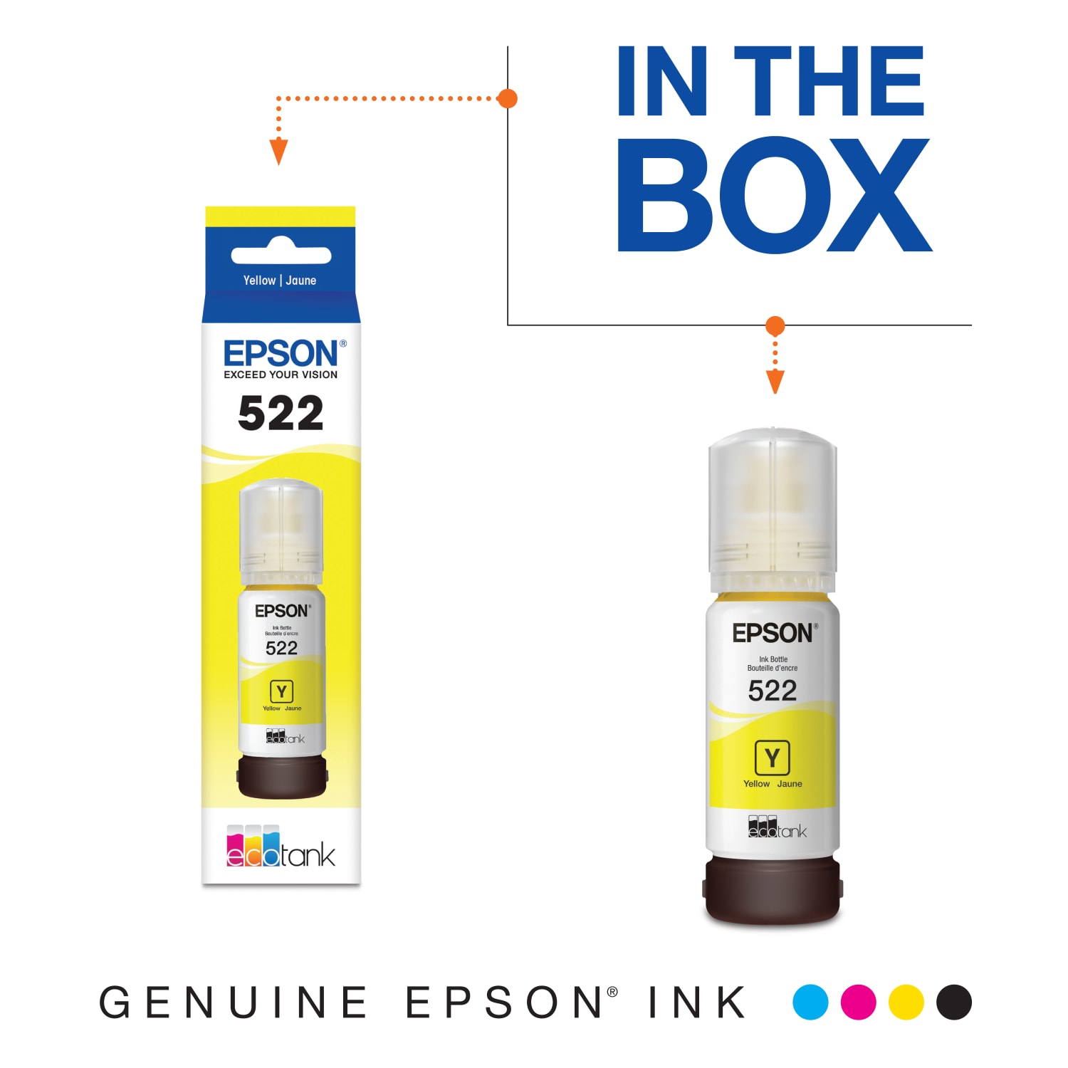 Epson T522 Ink Refill Kit - Inkjet - Yellow - Image 3