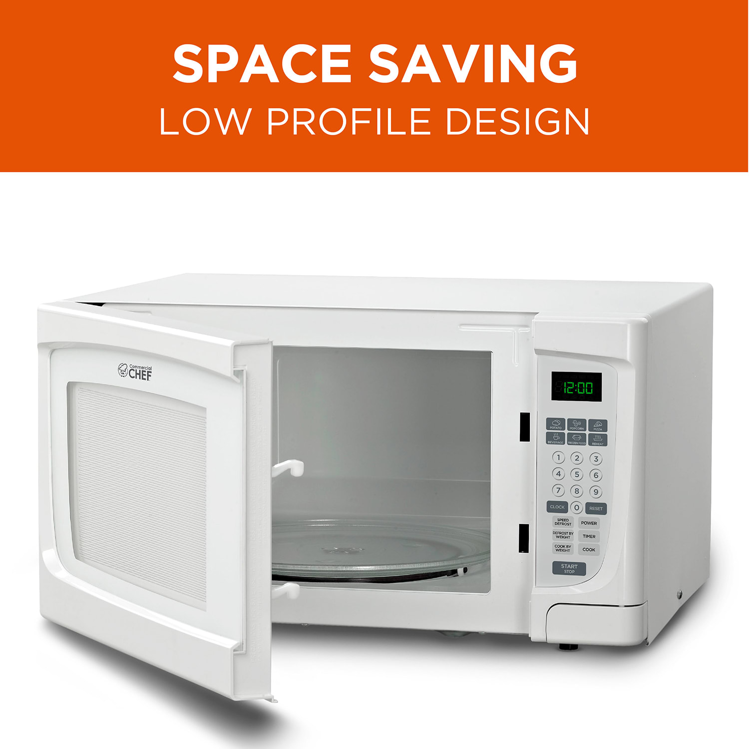 Commercial Chef 1.6 Cu. Ft. Counter-Top Microwave, White - Image 3