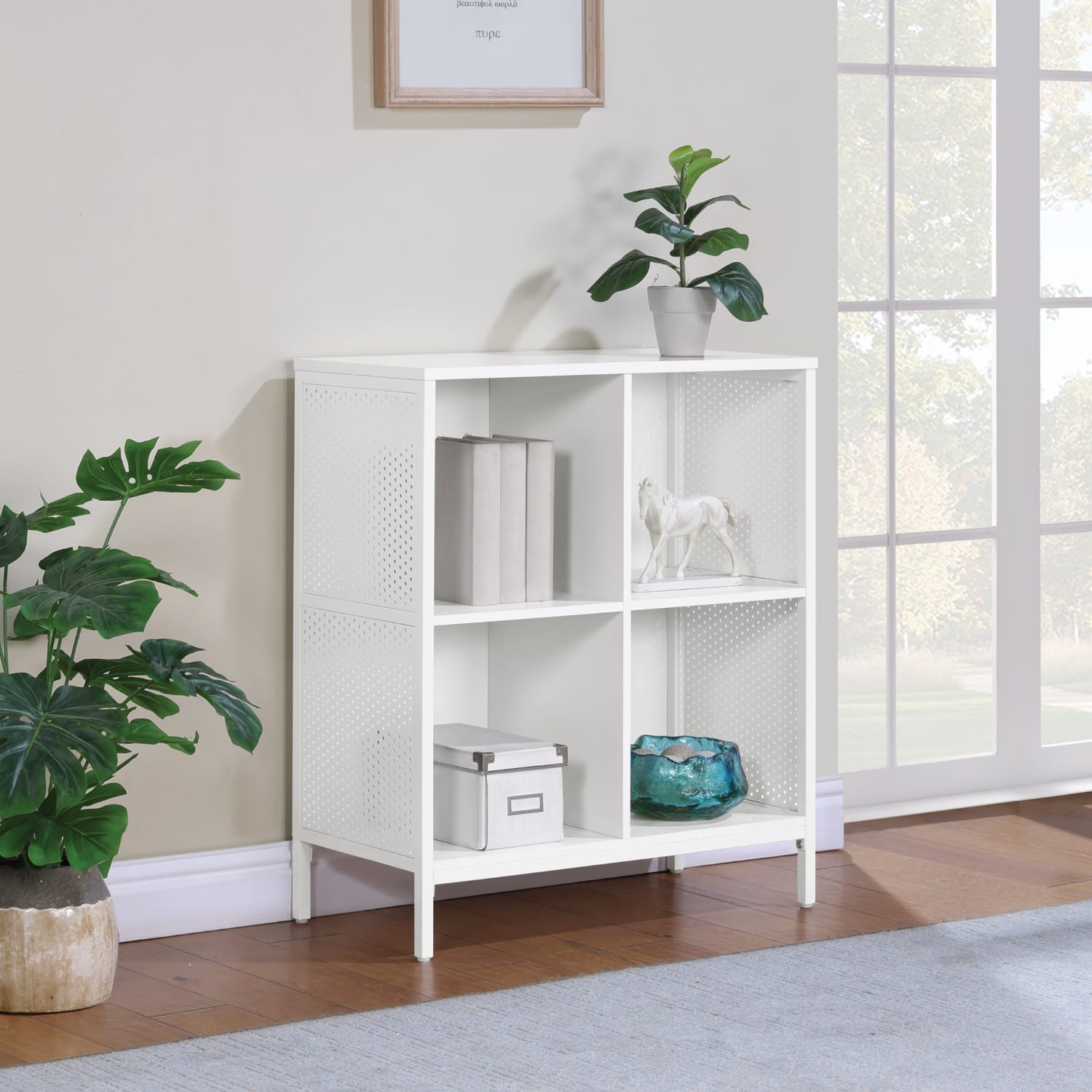 Office Star Ace 34inH 4-Cube Storage Bookcase, White - Image 4
