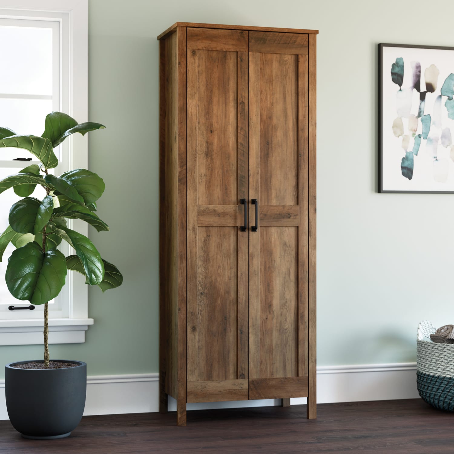 Sauder Select 72inH 2-Door Storage Cabinet, Rural Pine - Image 4