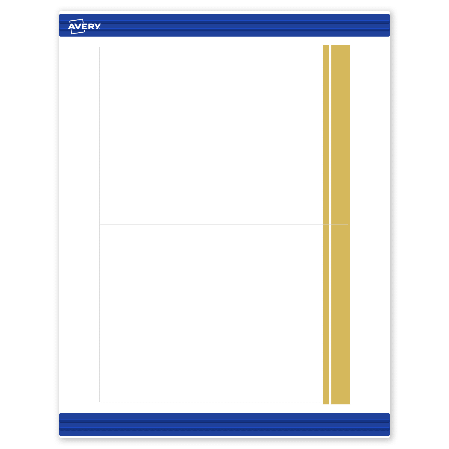 Avery Printable Invitation Cards With Sure Feed Technology, 5in x 7in, Matte White With Preprinted Gold Double-Dipped Edge, Pack Of 20 - Image 3