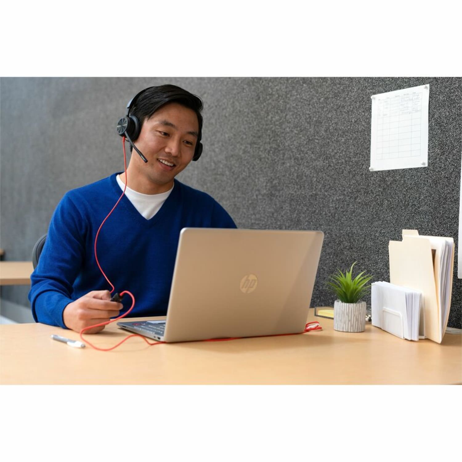 Poly Blackwire 8225 Stereo Microsoft Teams Certified USB-C Headset + USB-C/A Adapter - Stereo - USB Type C - Wired - 32 Ohm - On-ear - Binaural - Ear-cup - 7.10 ft Cable - Omni-directional, Noise Cancelling Microphone - Black - Image 3