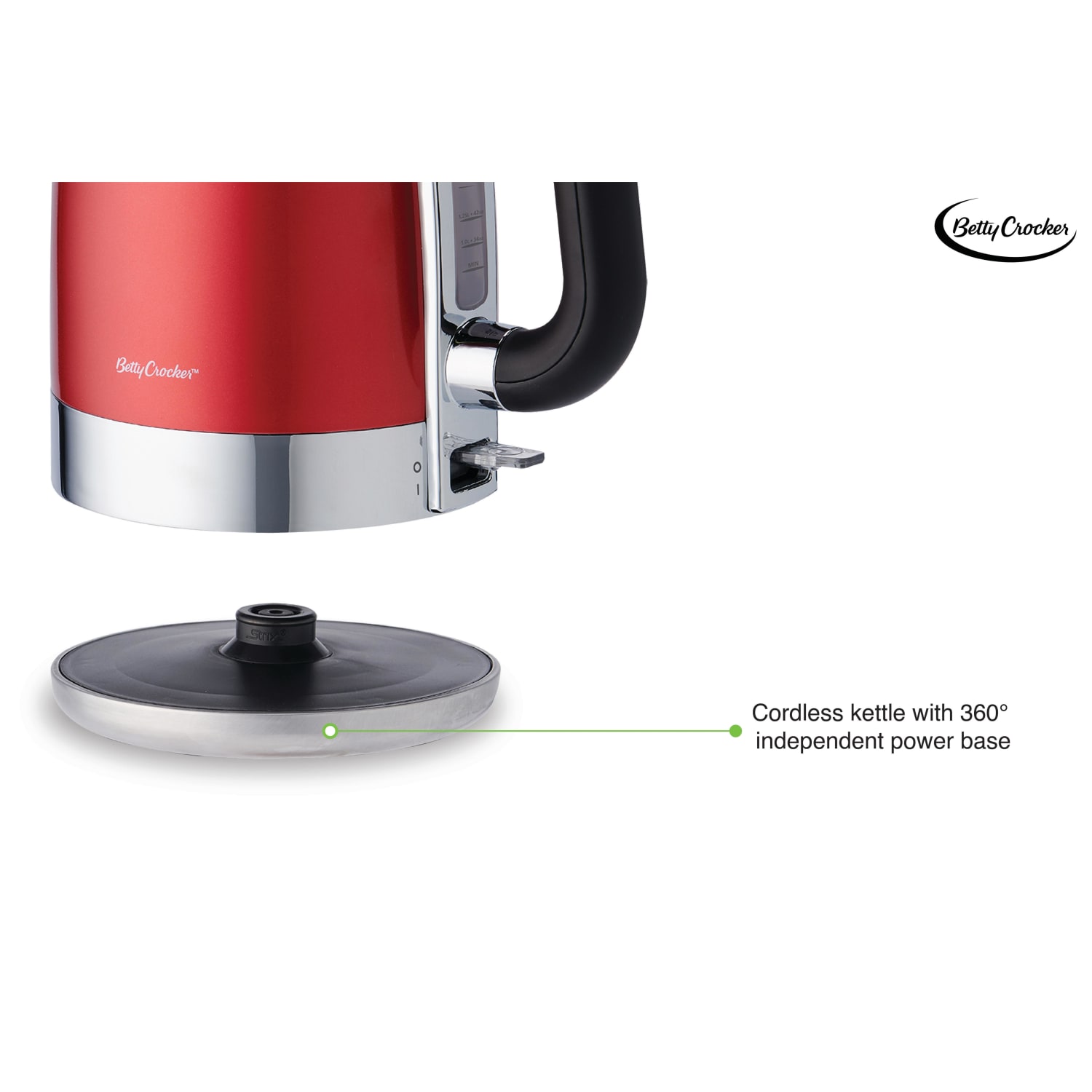 Betty Crocker 1.7L Cordless Jug Kettle, Red - Image 5