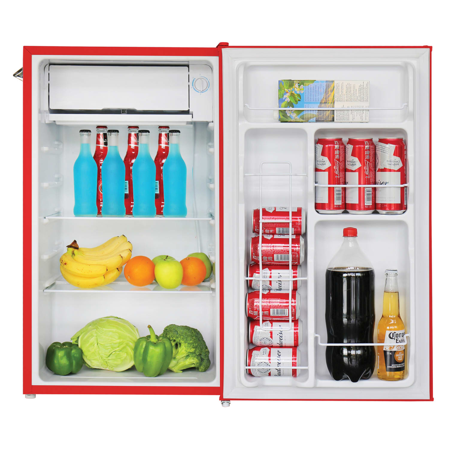 Frigidaire 3.2-cu.-ft. 65-Watt Retro Bar Fridge with Side Bottle Opener, Red, EFR376-B-RED - Image 5