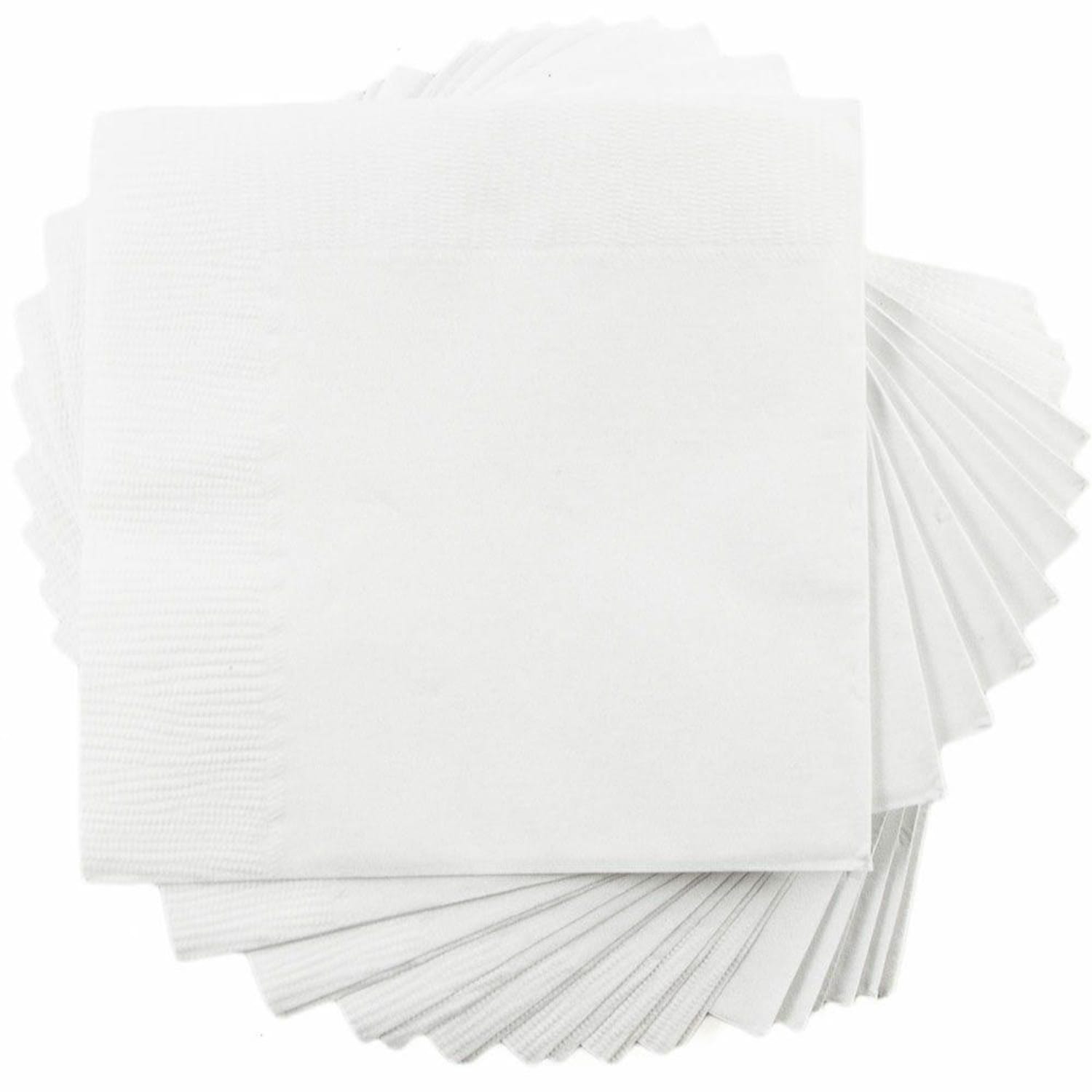 JAM PAPER Small Beverage Napkins - 5 x 5 - White - 40/Pack